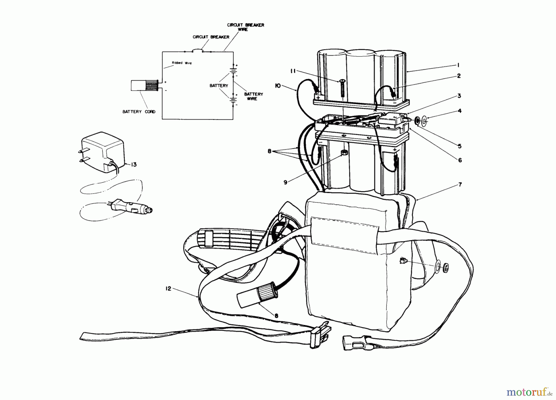  Toro Neu Hedge Trimmers 51780 - Toro Hedge Trimmer w/ Pack, 1991 (1000001-1999999) BATTERY PACK ASSEMBLY