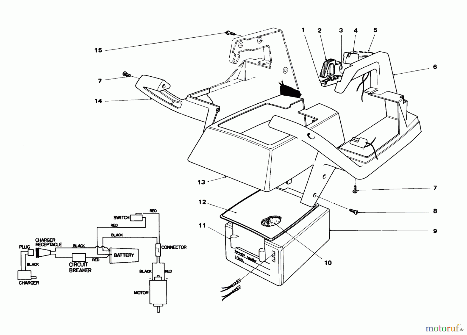 Toro Neu Trimmers, String/Brush 51550 - Toro Cordless Trimmer, 1979 (9103641-9999999) UPPER CASE ASSEMBLY
