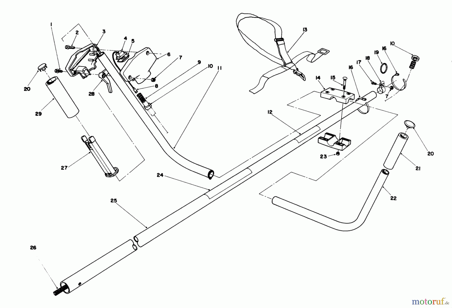 Toro Neu Trimmers, String/Brush 51645 (TC 5000) - Toro TC 5000 Gas Trimmer, 1986 (6000001-6999999) HANDLE ASSEMBLY