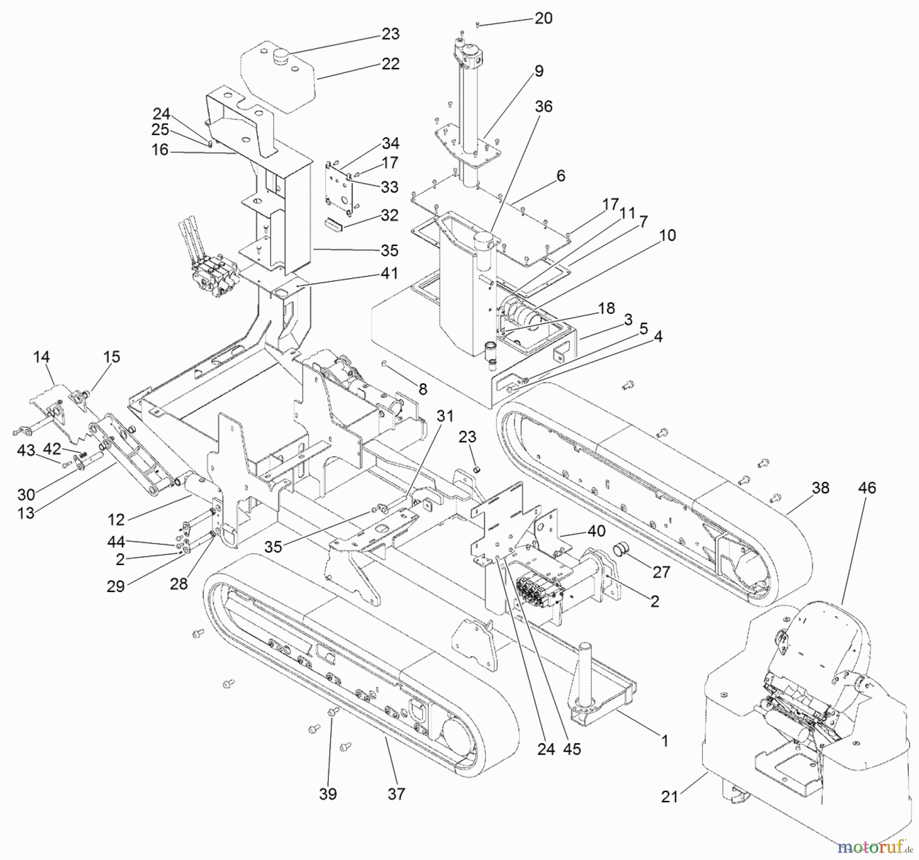  Zubehör DD2024 - Toro EarthPro Directional Drill (2007) UNDCARRIAGE ASSEMBLY SERIAL NUMBERS DD202480119 AND PRIOR