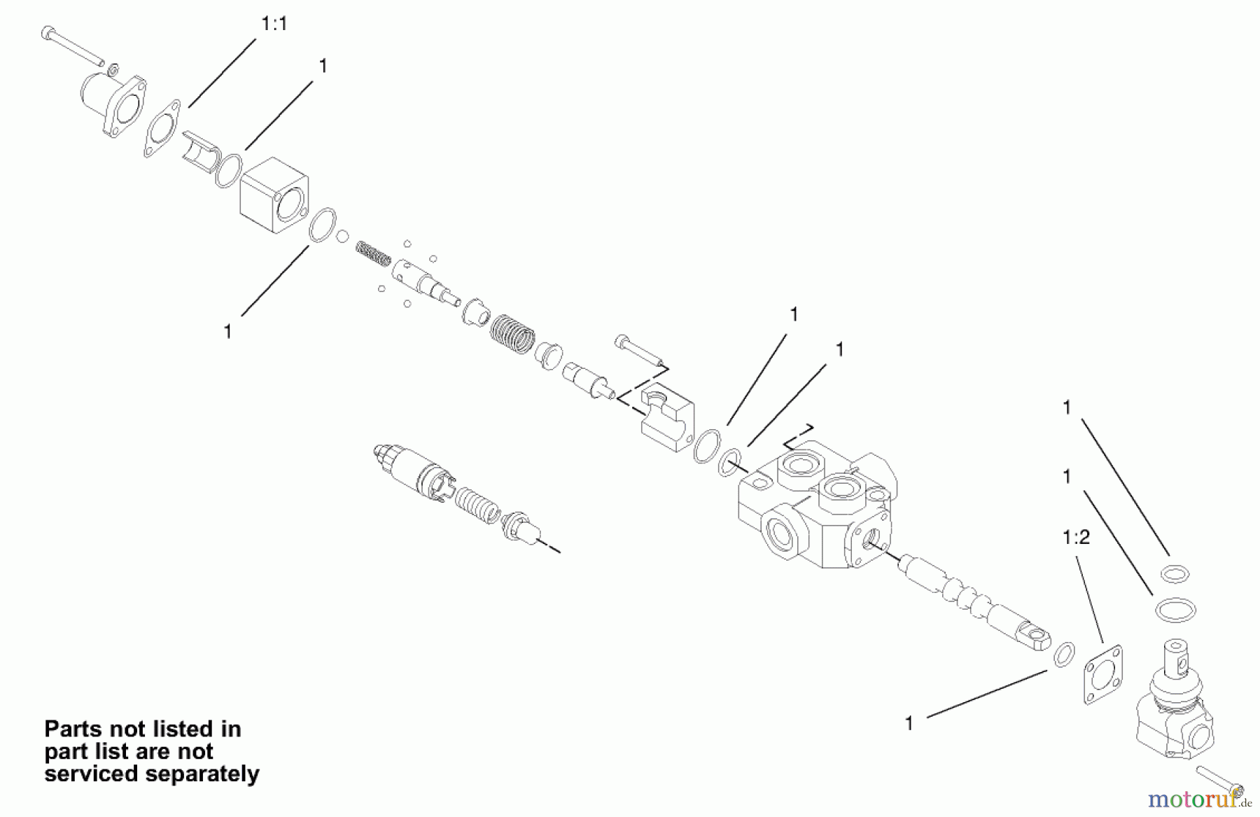  Compact Utility Loaders 22331 - Toro Dingo TX 420 Compact Utility Loader (SN: 260000001 - 260999999) (2006) ONE SPOOL VALVE ASSEMBLY NO. 104-2831