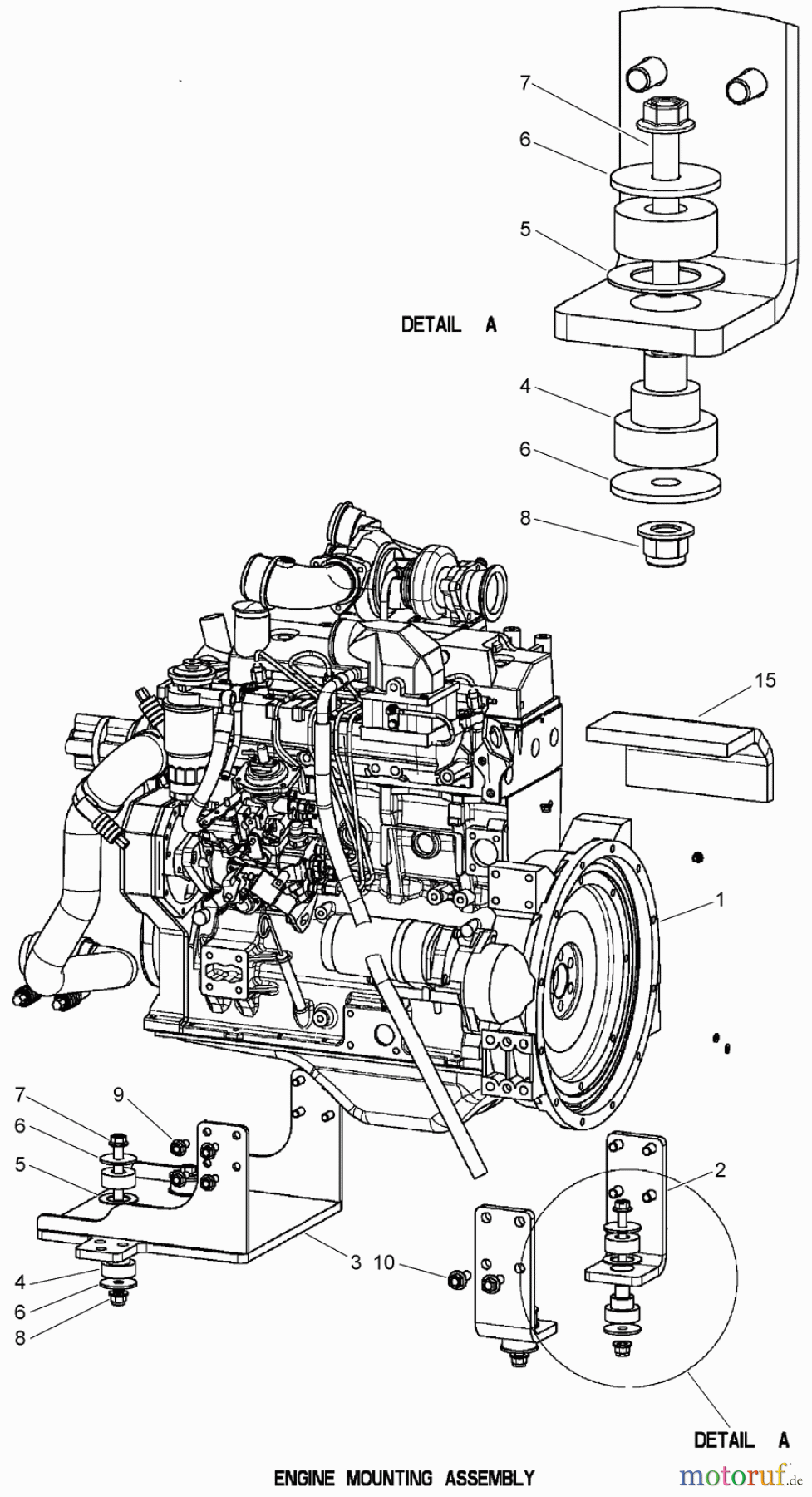  Zubehör DD2024C - Toro EarthPro Directional Drill Tier 4i (2013) ENGINE MOUNTING ONLY MACHINES WITH SERIAL NUMBERS DD20240L0170 AND LATER
