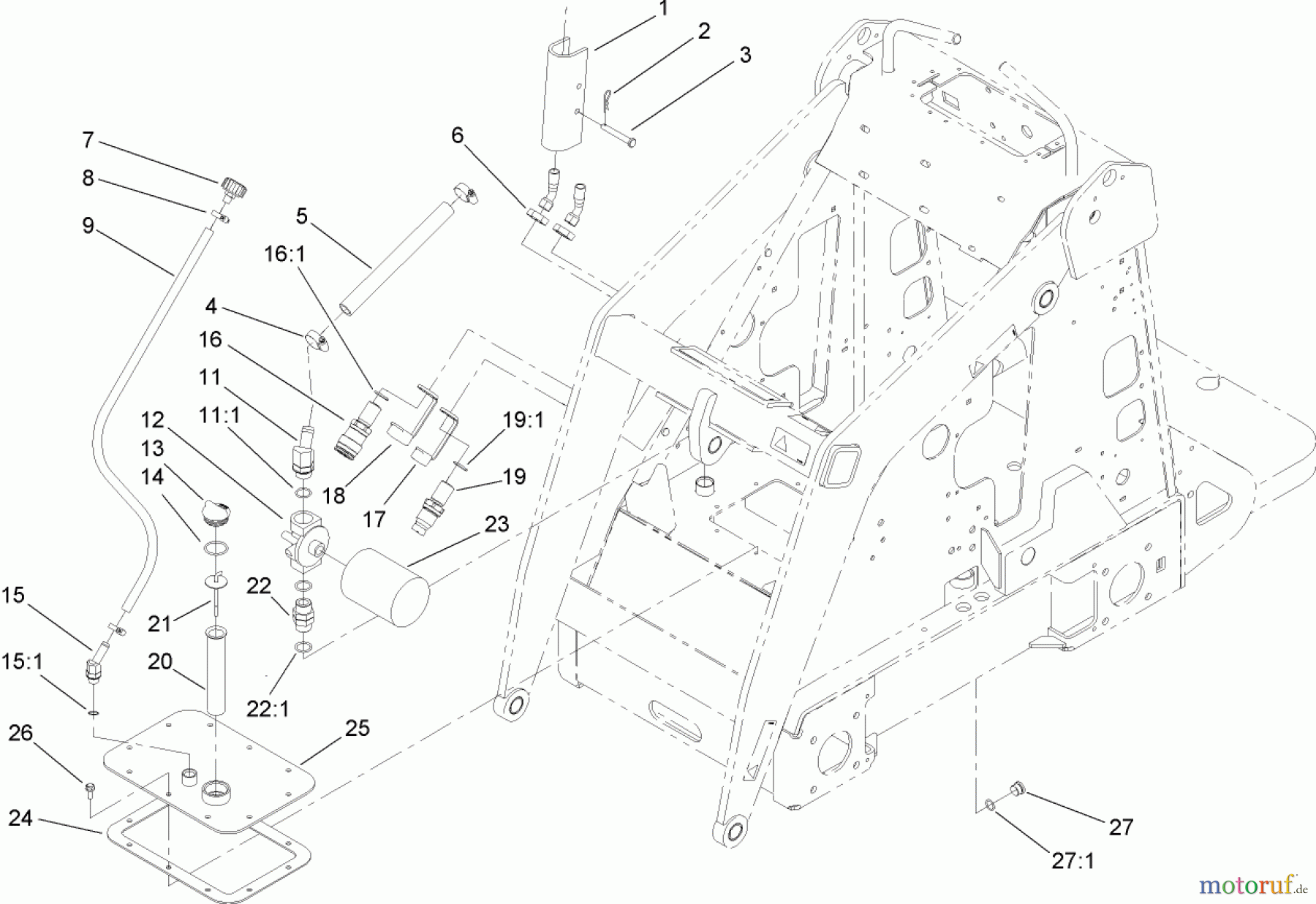 Compact Utility Loaders 22337CP - Toro Dingo 320-D Compact Utility Loader (SN: 311000001 - 311999999) (2011) HYDRAULIC TANK AND FILTER ASSEMBLY