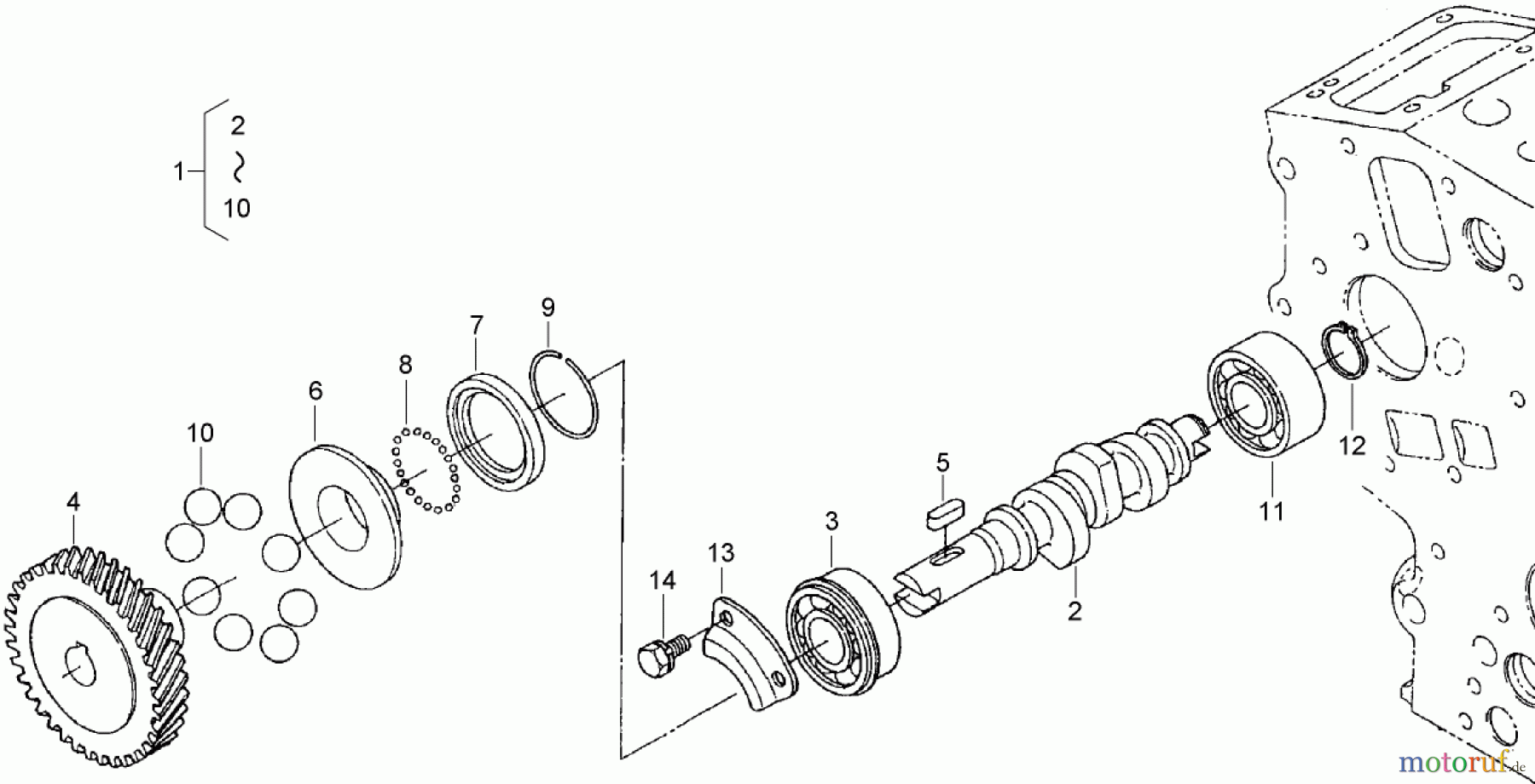 Compact Utility Loaders 22337CP - Toro Dingo 320-D Compact Utility Loader (SN: 312000001 - 312999999) (2012) FUEL CAMSHAFT AND GOVERNOR SHAFT ASSEMBLY