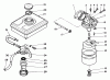 Kantenschneider 58435 - Toro 3.5 hp Edger (SN: 5000001 - 5999999) (1985) Ersatzteile FUEL TANK & CARBURETOR ASSEMBLY