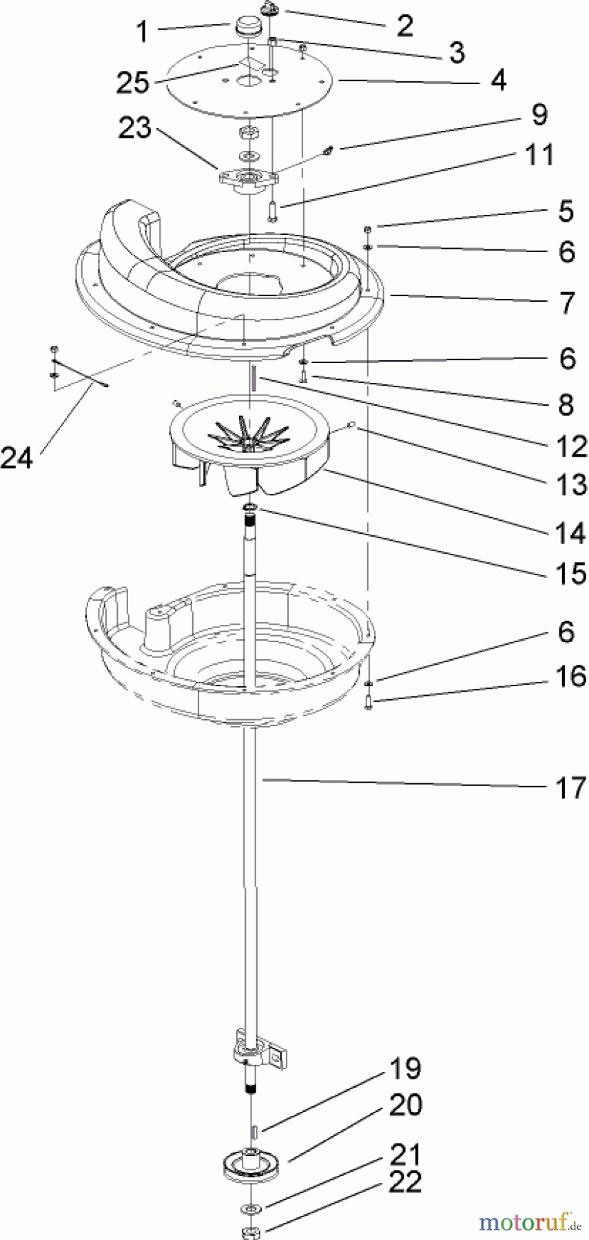  Rasenmäher Zubehör 78510 - Toro DFS Vac Collection System, 400 Series Z Master (SN: 250000001 - 250999999) (2005) IMPELLER AND SCROLL ASSEMBLY