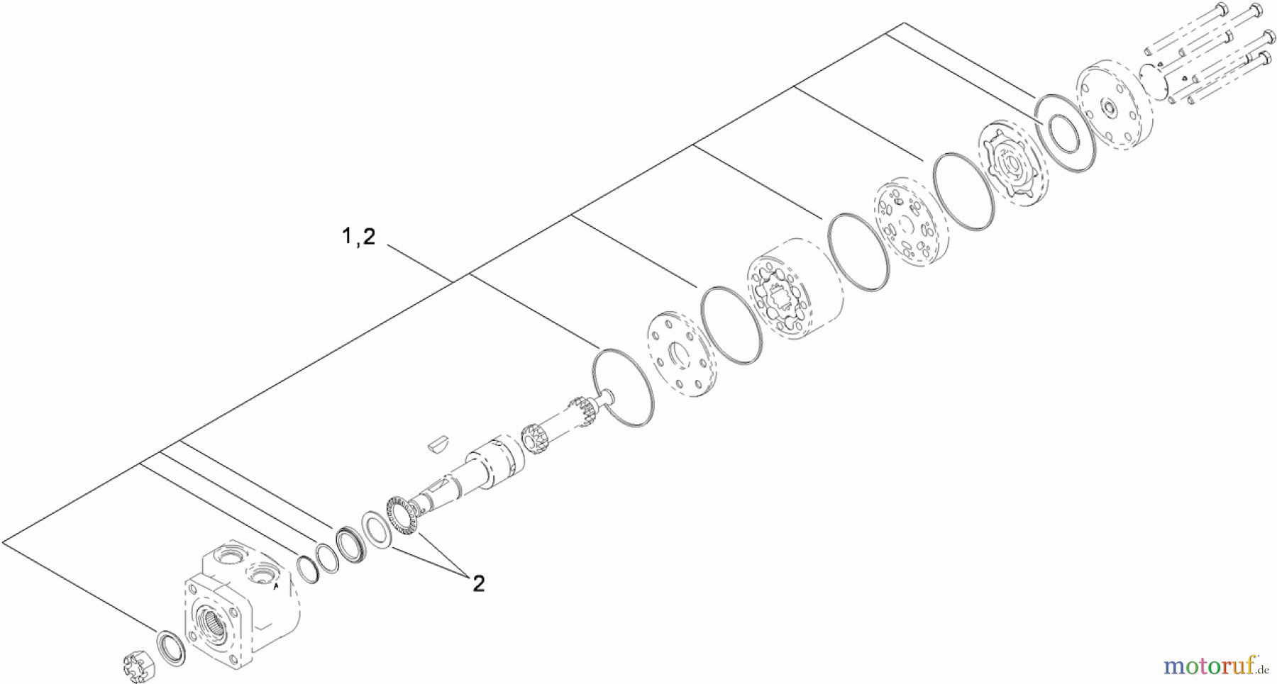  Rasenmäher Antrieb 30033 - Toro Commercial Walk-Behind Traction Unit, 17HP, Pistol-Grip, Hydro Drive (SN: 290000001 - 290999999) (2009) HYDRAULIC WHEEL MOTOR ASSEMBLY NO. 1-603718