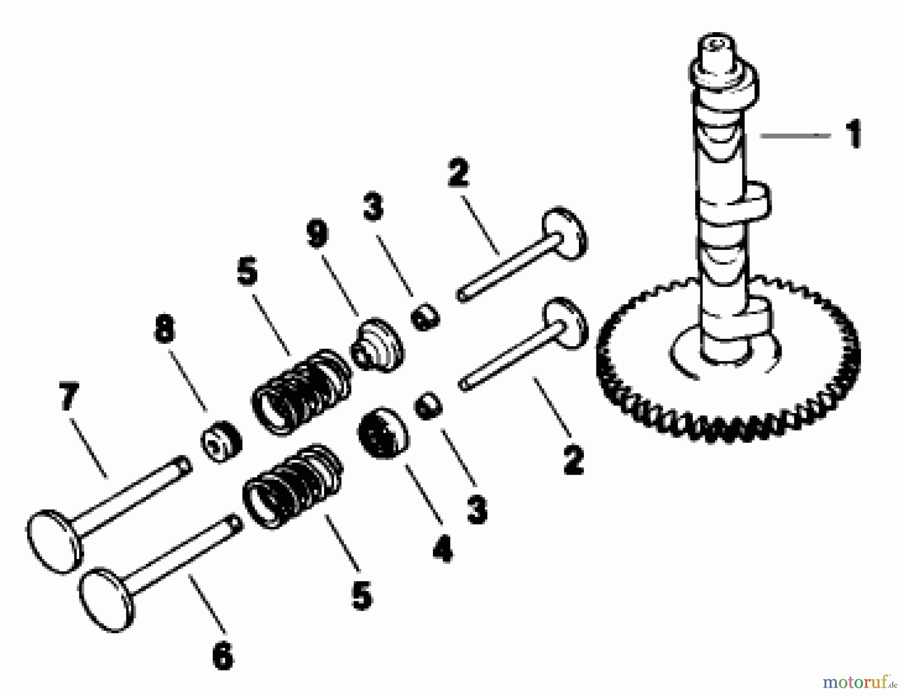  Rasenmäher Antrieb 30180 - Toro Mid-Size ProLine Traction Unit, Gear Drive, 16 hp (SN: 100001 - 199999) (1991) CAMSHAFT & VALVES-ENGINE KOHLER MODEL NO. MV16S-TYPE 56511