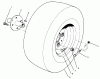 Rasen- und Garten Traktoren 30610 - Toro ProLine 120 Tractor (SN: 590001 - 591299) (1995) Ersatzteile FRONT WHEEL ASSEMBLY