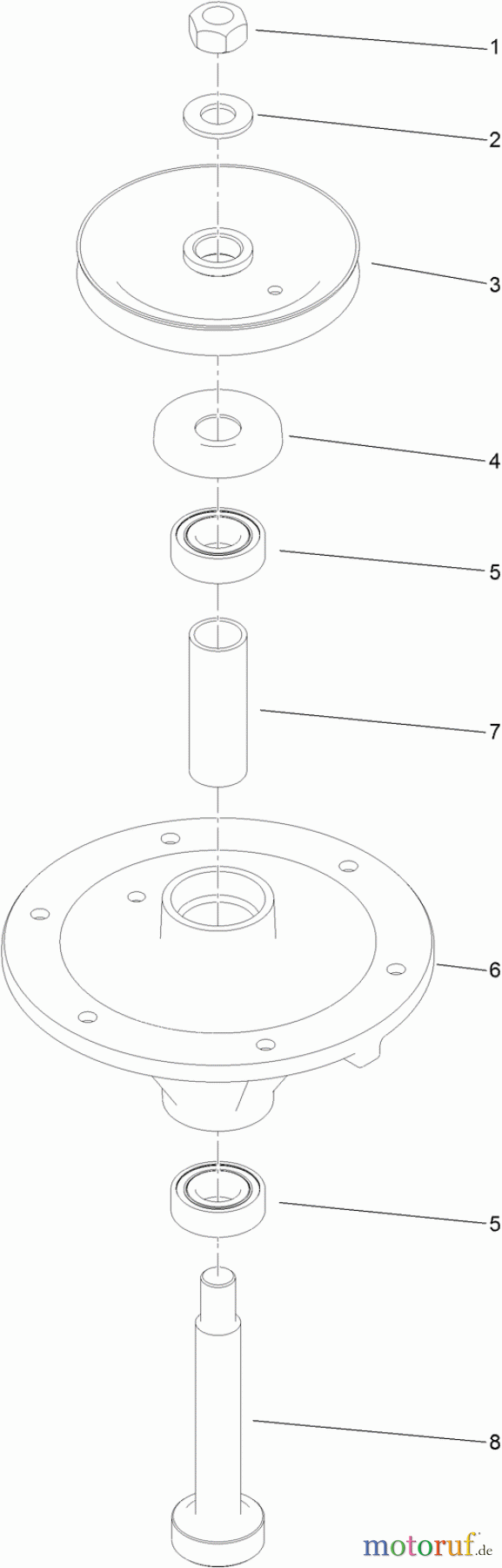  Mäher, Stand-on 74534TE - Toro GrandStand Mower, 91cm TURBO FORCE Cutting Unit (SN: 314000001 - 314999999) (2014) SPINDLE ASSEMBLY NO. 117-7638