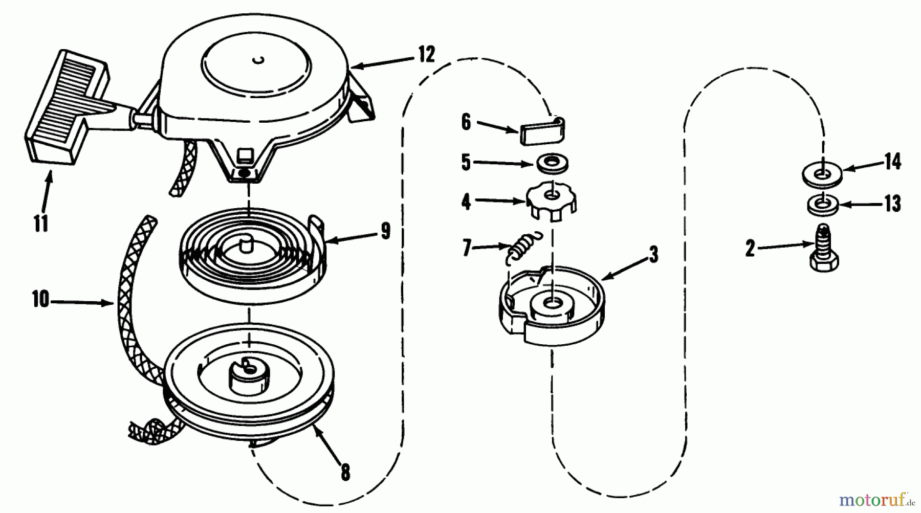  Rasenmäher 23000 - Toro Whirlwind Walk-Behind Mower (SN: 4000001 - 4999999) (1964) REWIND STARTER NO. 590374