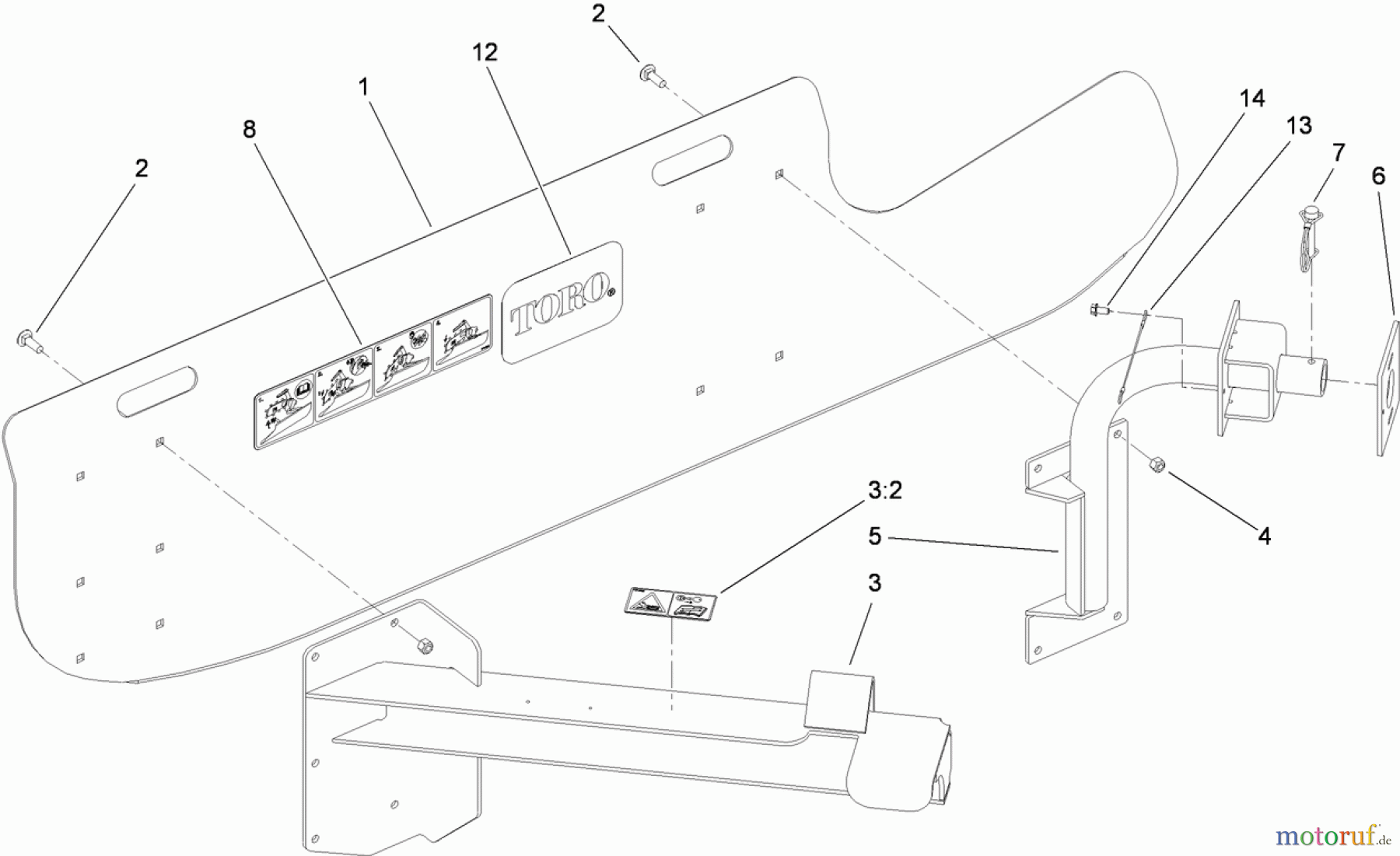 Zubehör 22980 - Toro Backfill Blade, TRX Trencher (SN: 313000001 - 313999999) (2013) BACKFILL BLADE ASSEMBLY