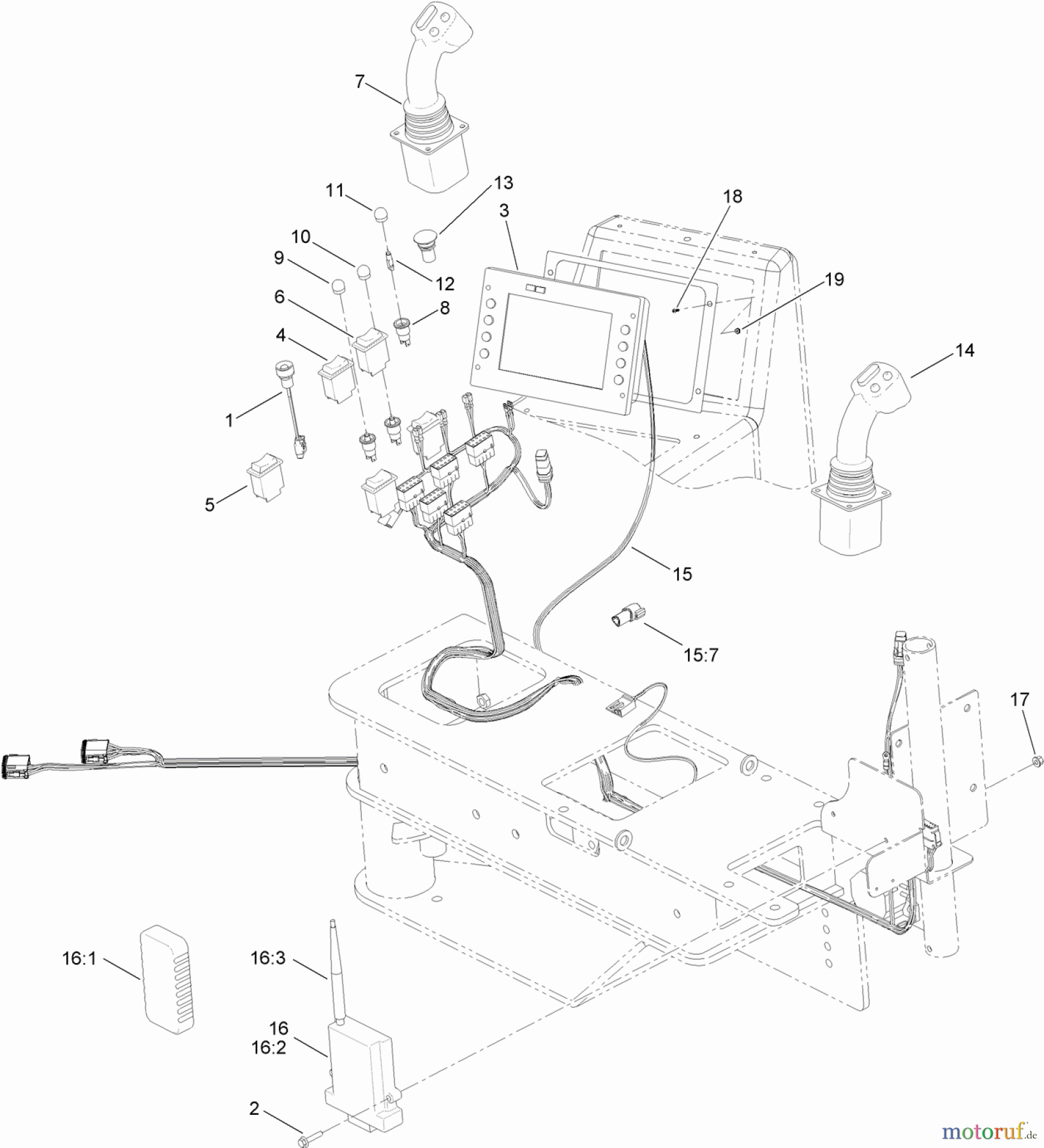  Zubehör 23825 - Toro 4045 Directional Drill (SN: 314000001 - 314999999) (2014) OPERATOR CONTROL ASSEMBLY
