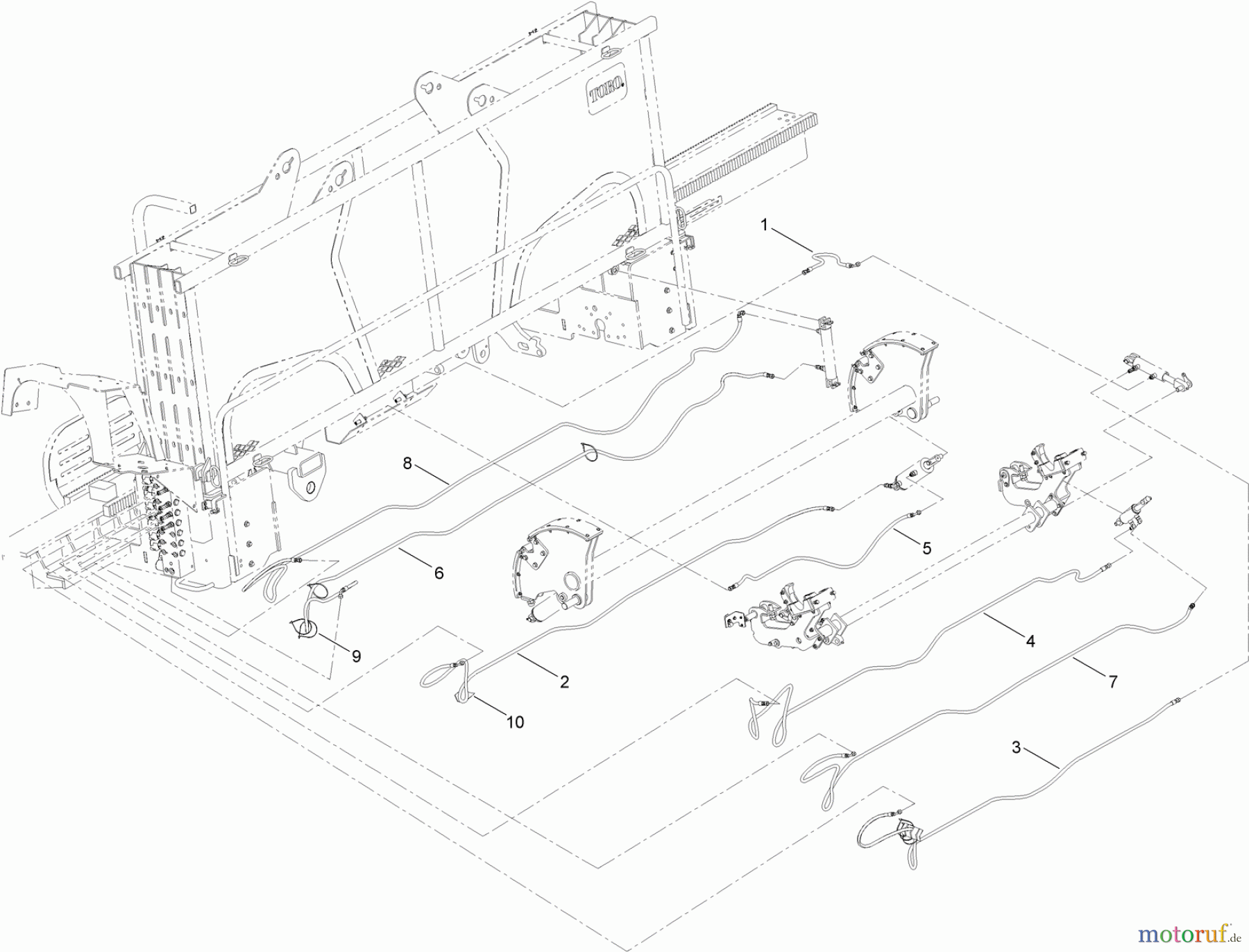  Zubehör 23825 - Toro 4045 Directional Drill (SN: 314000001 - 314999999) (2014) THRUST FRAME HYDRAULIC HOSE ASSEMBLY NO. 4