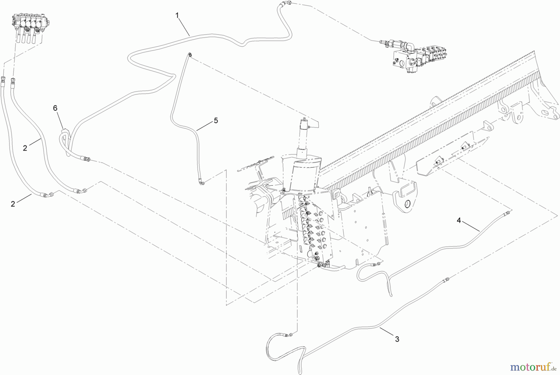  Zubehör 23825 - Toro 4045 Directional Drill (SN: 314000001 - 314999999) (2014) THRUST FRAME HYDRAULIC HOSE ASSEMBLY NO. 5