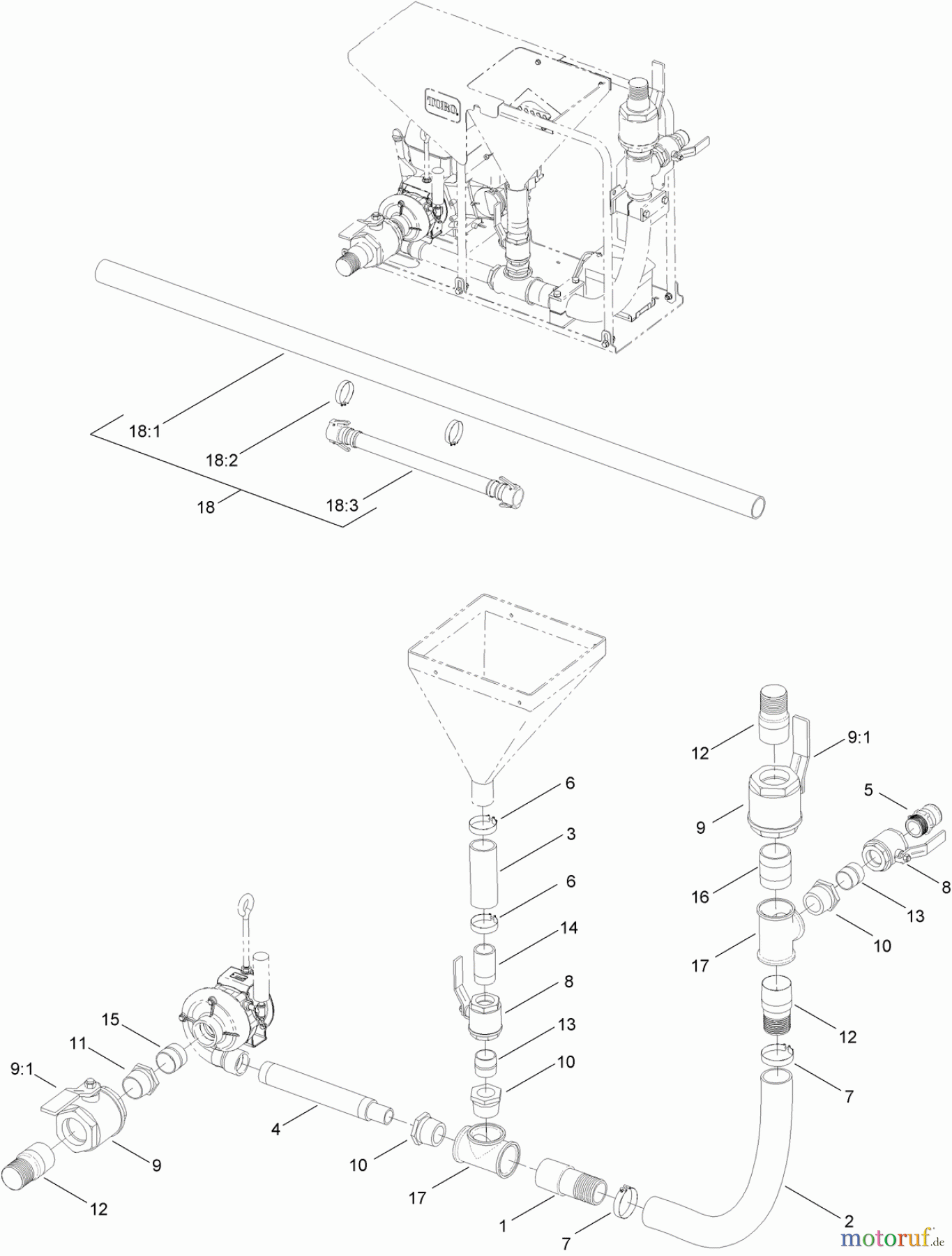  Zubehör 23890 - Toro Gas-Powered FM 330 Fluid Mixer (SN: 314000001 - 314999999) (2014) VALVE AND PLUMBING ASSEMBLY