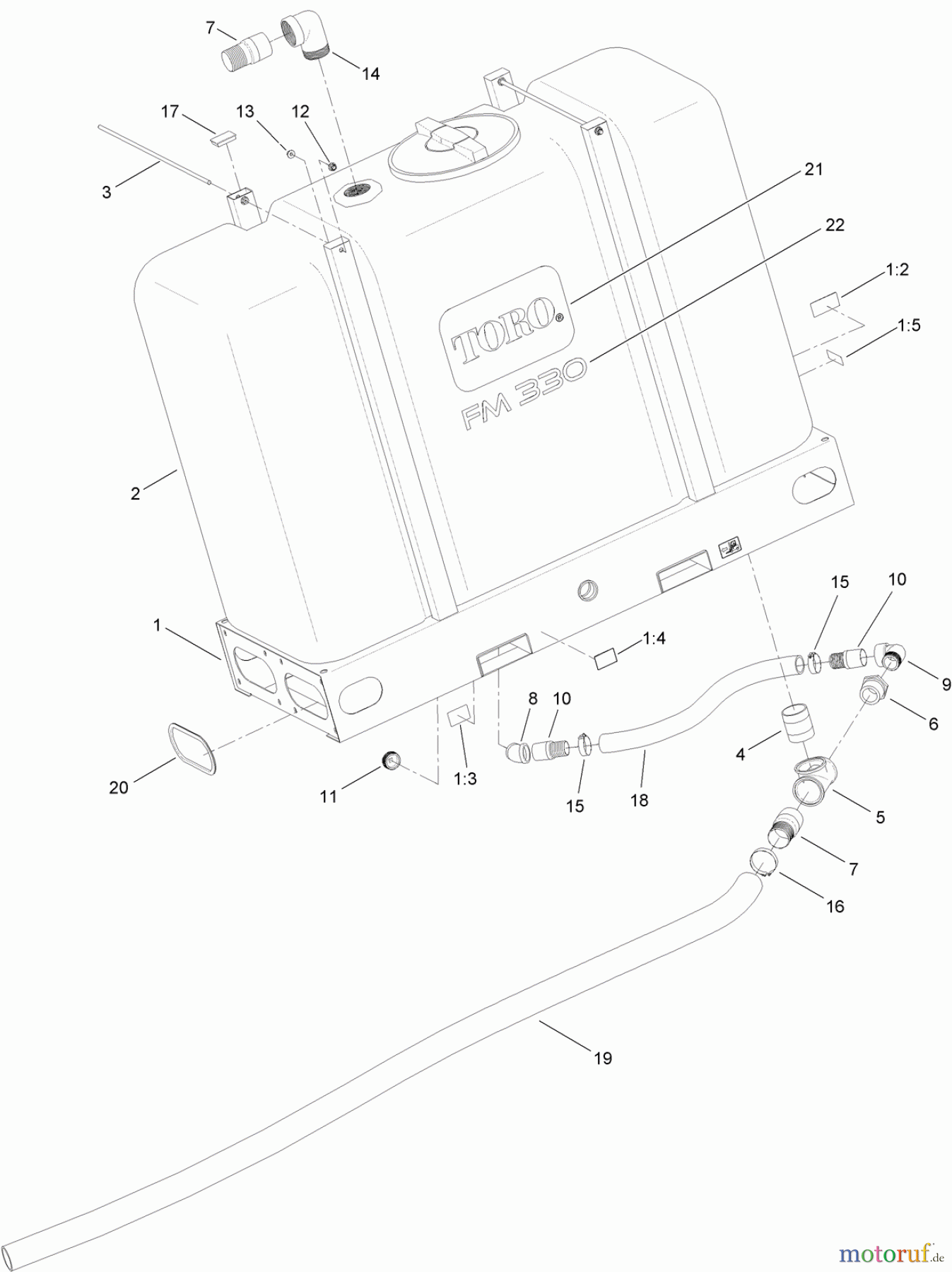  Zubehör 23893E - Toro 500gal Single Mixing Tank, FM 330 Fluid Mixer 500 GALLON MIXING TANK ASSEMBLY