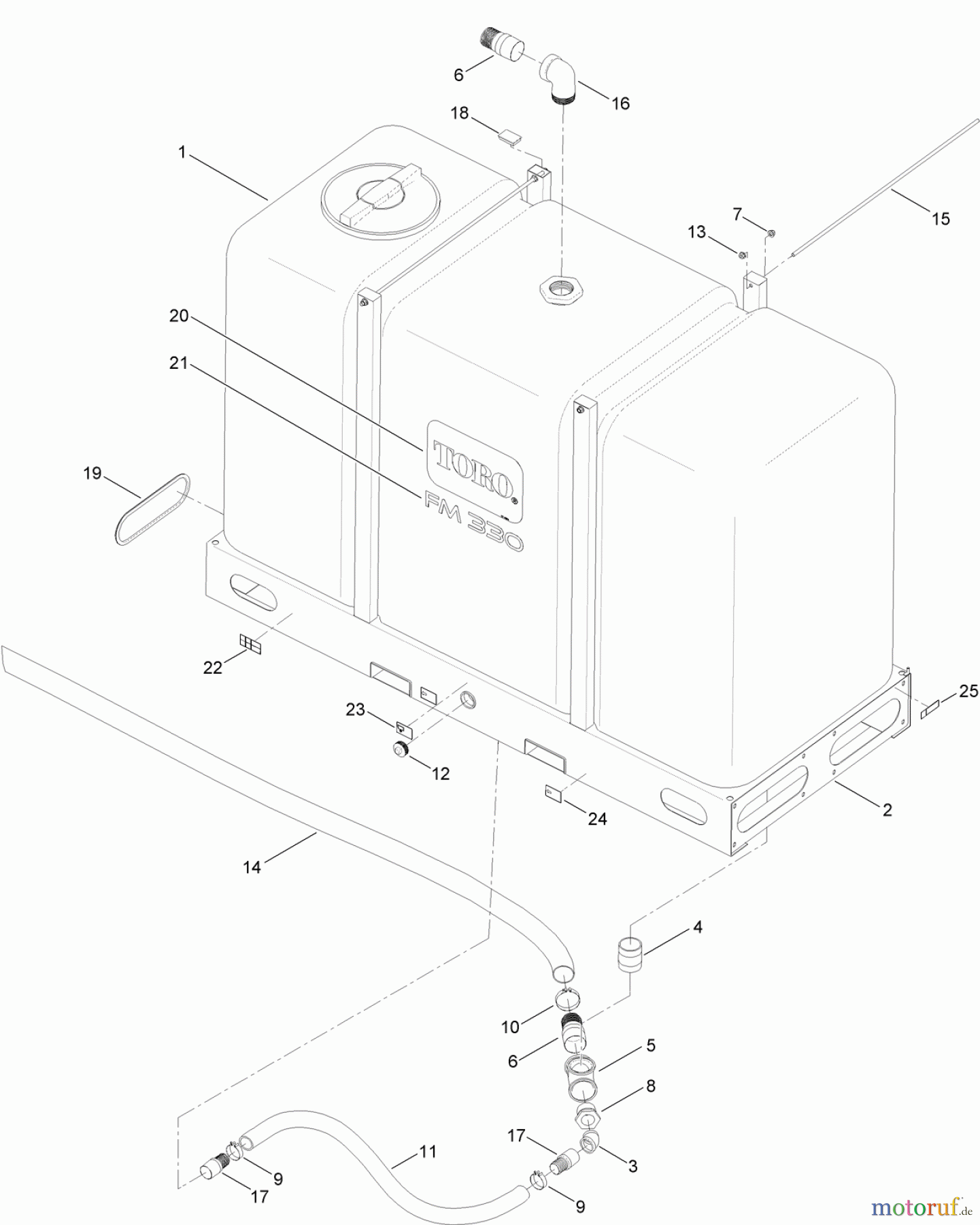  Zubehör 23894 - Toro 1000gal Single Mixing Tank, FM 330 Fluid Mixer 1000 GALLON MIXING TANK ASSEMBLY