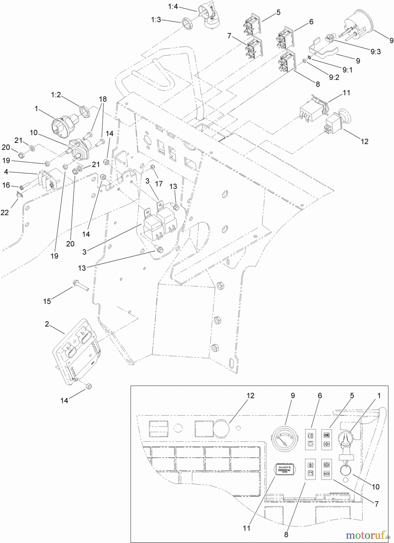  Zubehör 25400 - Toro Pro Sneak 360 Vibratory Plow (SN: 313000001 - 313999999) (2013) DASH ASSEMBLY