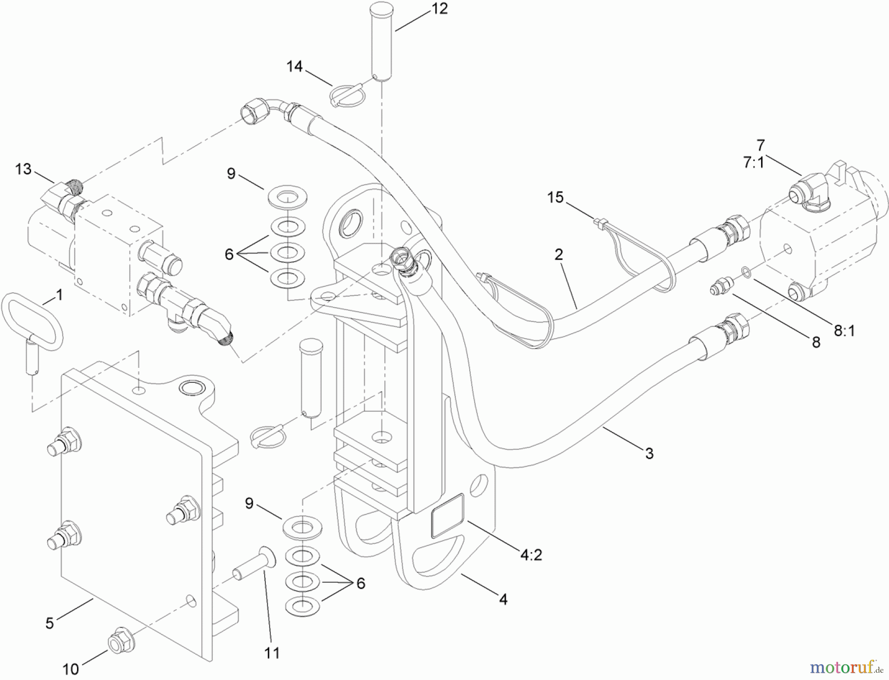  Zubehör 25400 - Toro Pro Sneak 360 Vibratory Plow (SN: 314000001 - 314999999) (2014) PLOW PIVOT AND QUICK ATTACH SLIDE ASSEMBLY