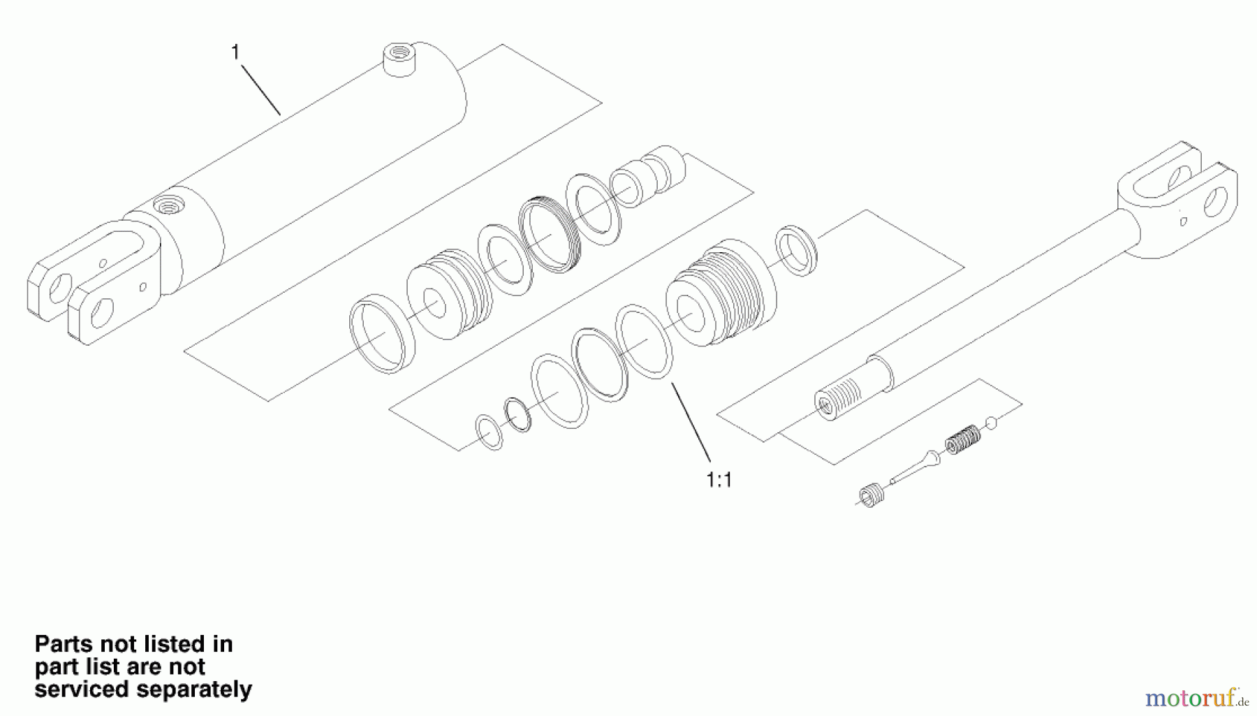  Compact Utility Loaders 22303 - Toro Dingo 320-D Compact Utility Loader (SN: 210000001 - 210999999) (2001) HYDRAULIC CYLINDER ASSEMBLY NO. 100-4163