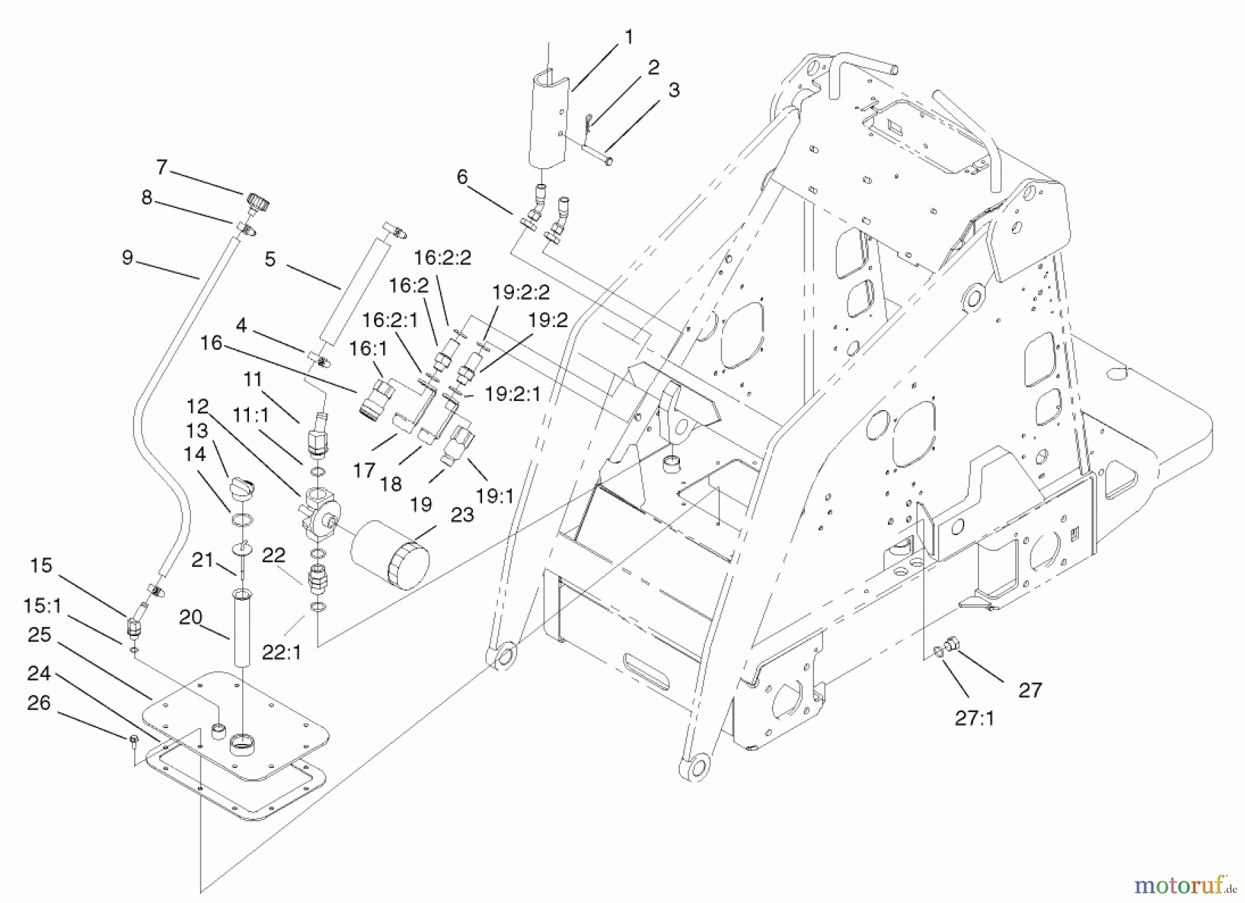  Compact Utility Loaders 22303TE - Toro Dingo 320-D Compact Utility Loader (SN: 220000001 - 220999999) (2002) HYDRAULIC TANK AND FILTER ASSEMBLY
