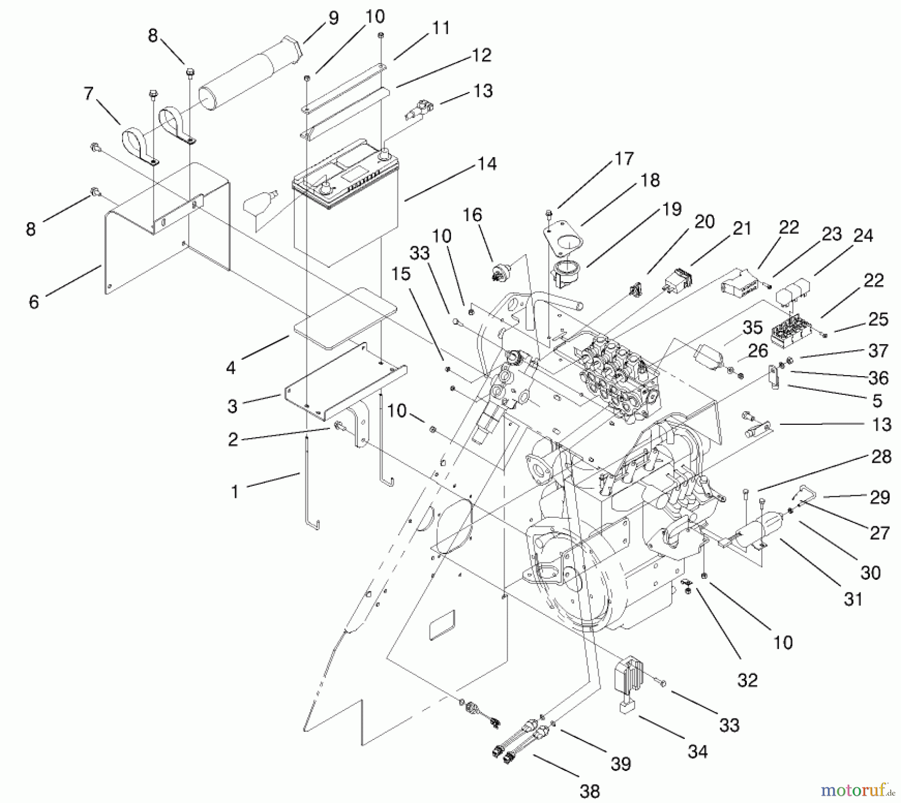  Compact Utility Loaders 22303TE - Toro Dingo 320-D Traction Unit (SN: 990001 - 999999) (1999) ELECTRICAL COMPONENTS ASSEMBLY