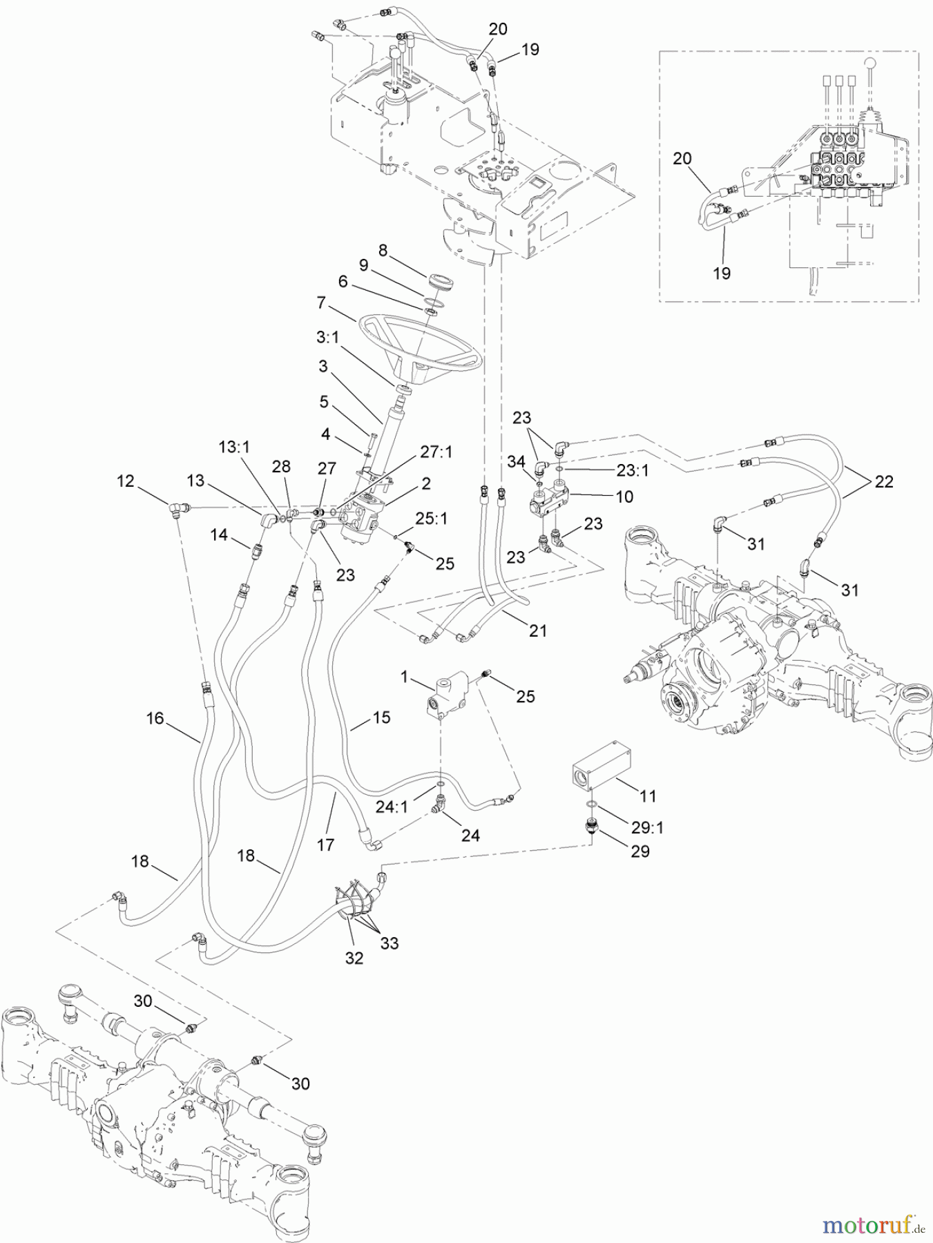  Zubehör 25430 - Toro RT600 Traction Unit (SN: 314000001 - 314999999) (2014) STEERING ASSEMBLY