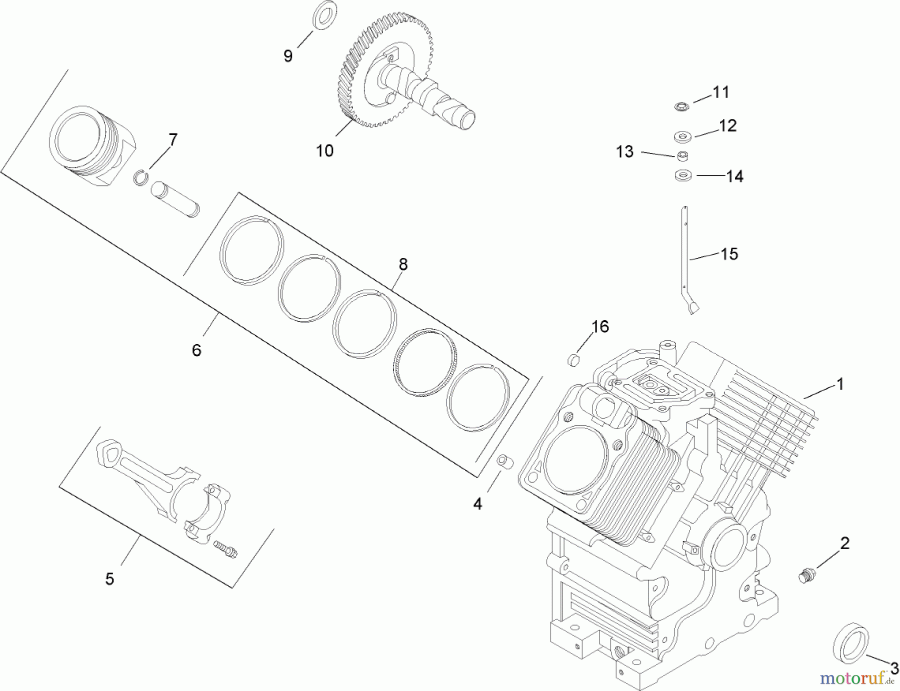  Compact Utility Loaders 22306 - Toro Dingo TX 420 Compact Utility Loader (SN: 250000401 - 250999999) (2005) CRANKCASE ASSEMBLY KOHLER CH20S 64725