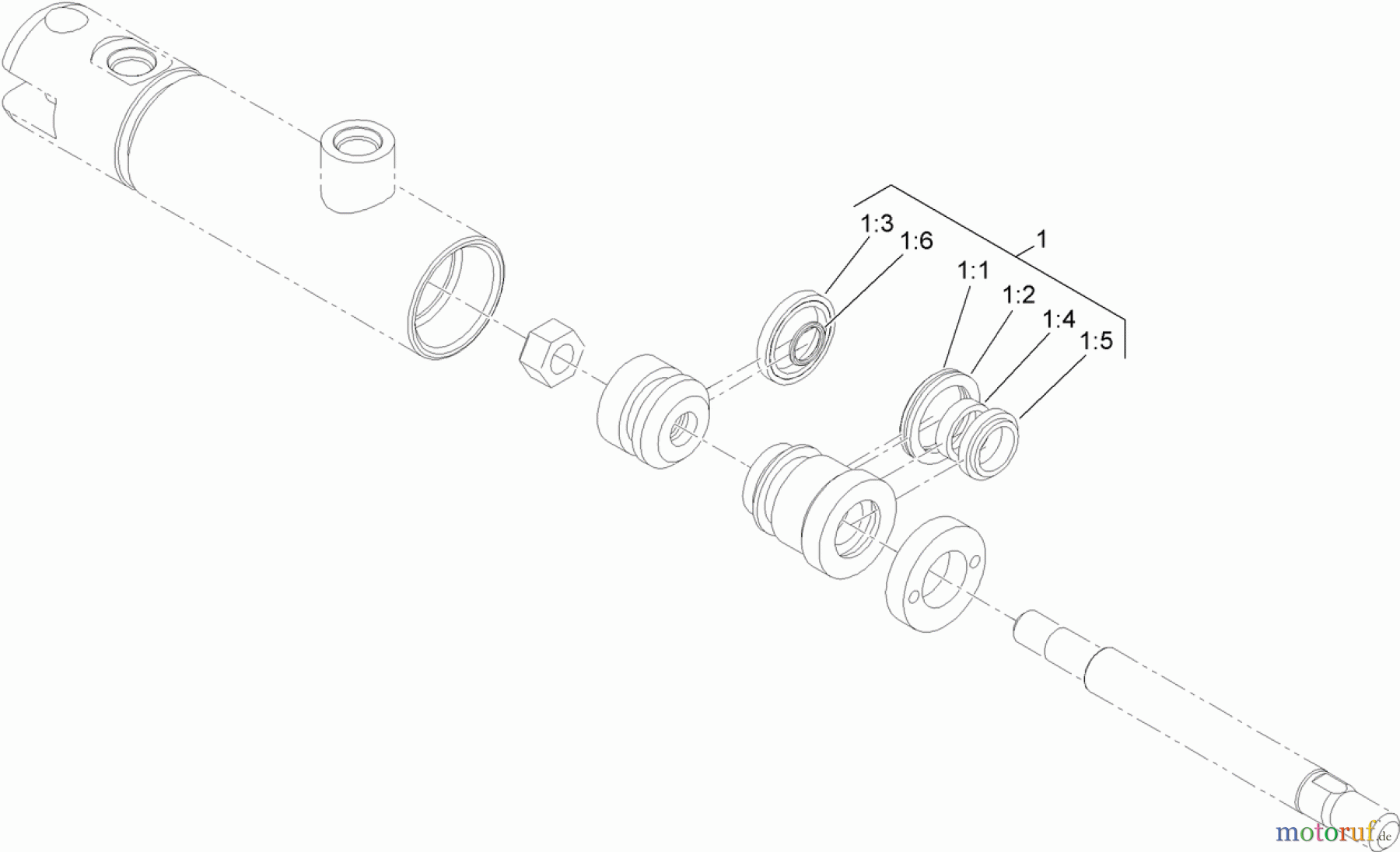  Zubehör 23800 - Toro 2024 Directional Drill (SN: 313000001 - 313999999) (2013) HYDRAULIC CYLINDER ASSEMBLY NO. 125-4463