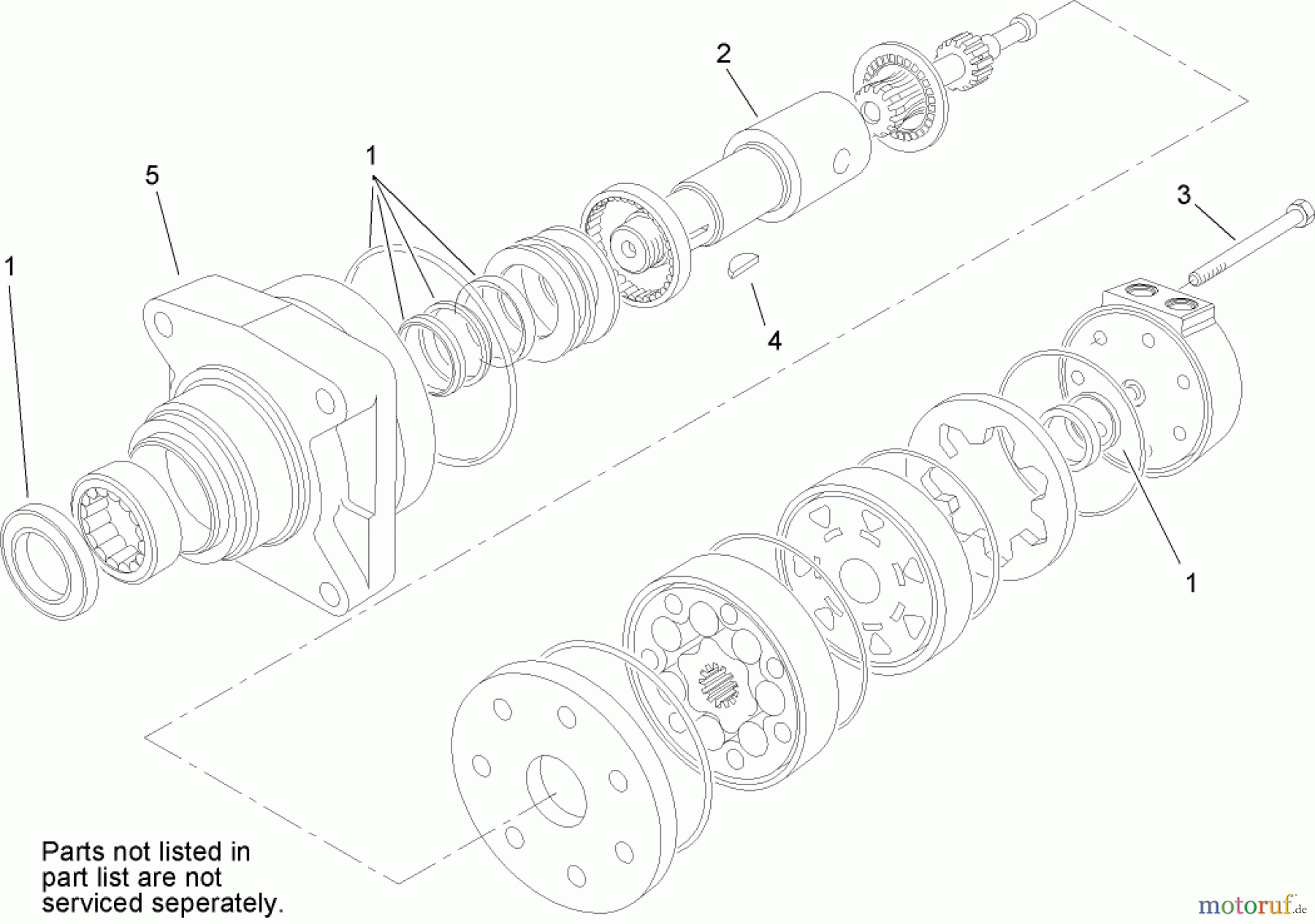  Compact Utility Loaders 22306 - Toro Dingo TX 420 Compact Utility Loader (SN: 260000001 - 260999999) (2006) HYDRAULIC MOTOR ASSEMBLY NO. 106-7654