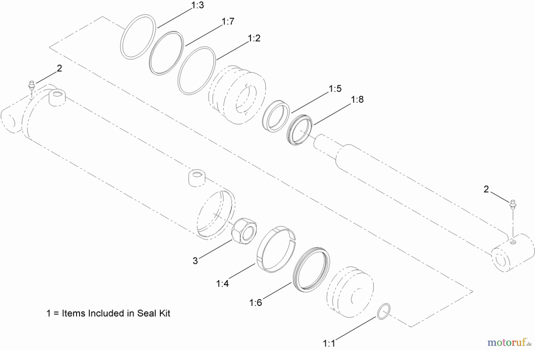  Zubehör 23800 - Toro 2024 Directional Drill (SN: 313000001 - 313999999) (2013) HYDRAULIC CYLINDER ASSEMBLY NO. 127-0913
