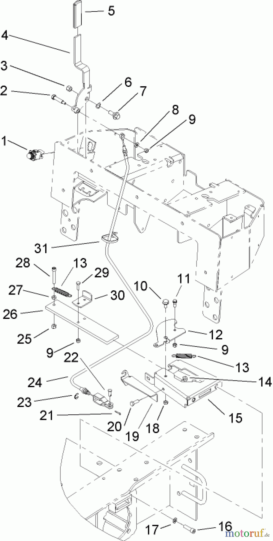  Compact Utility Loaders 22307 - Toro Dingo TX 425 Wide Track Compact Utility Loader (SN: 250000001 - 250000400) (2005) PARKING BRAKE ASSEMBLY