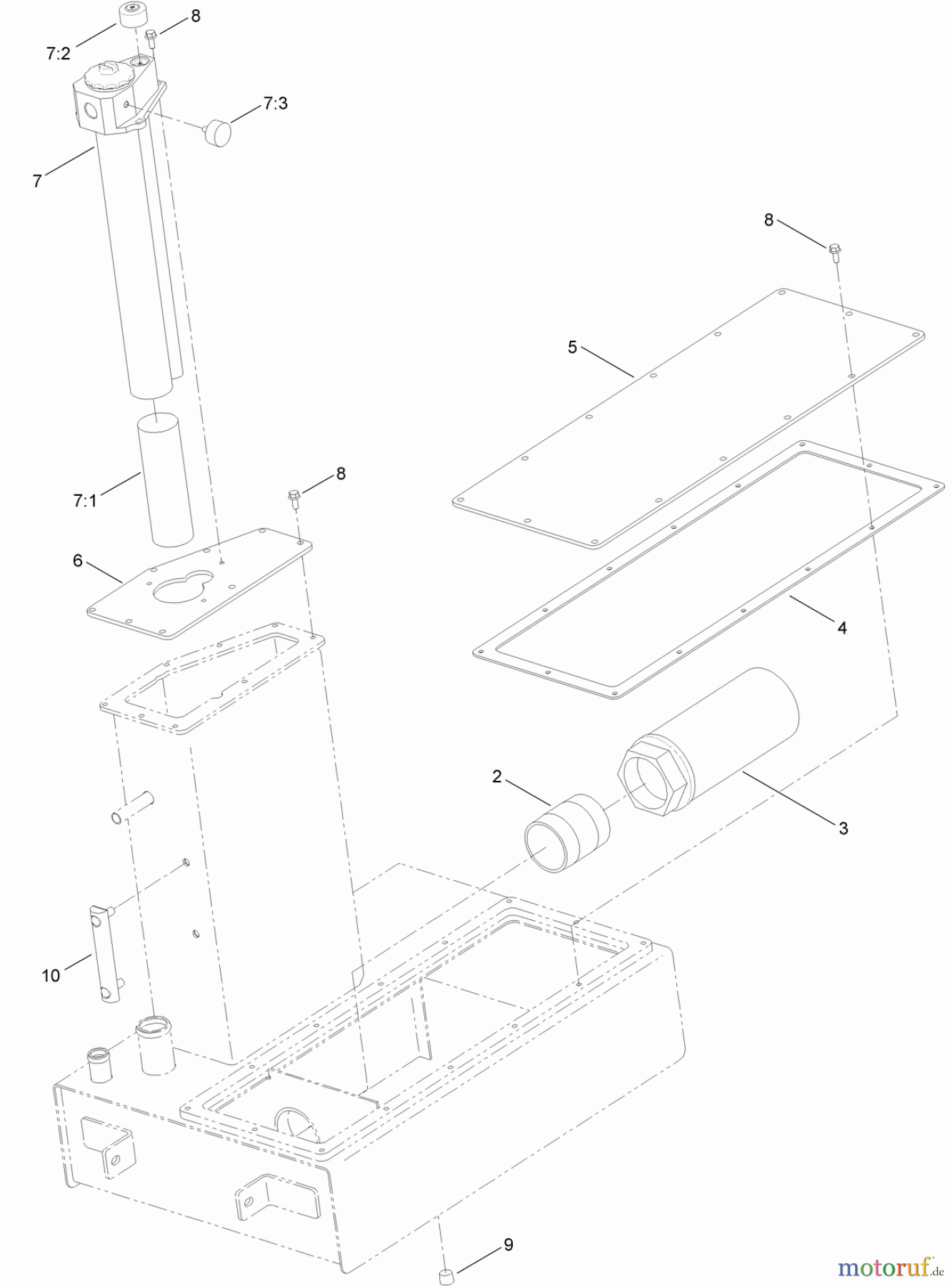  Zubehör 23800 - Toro 2024 Directional Drill (SN: 313000001 - 313999999) (2013) HYDRAULIC TANK ASSEMBLY NO. 125-4511