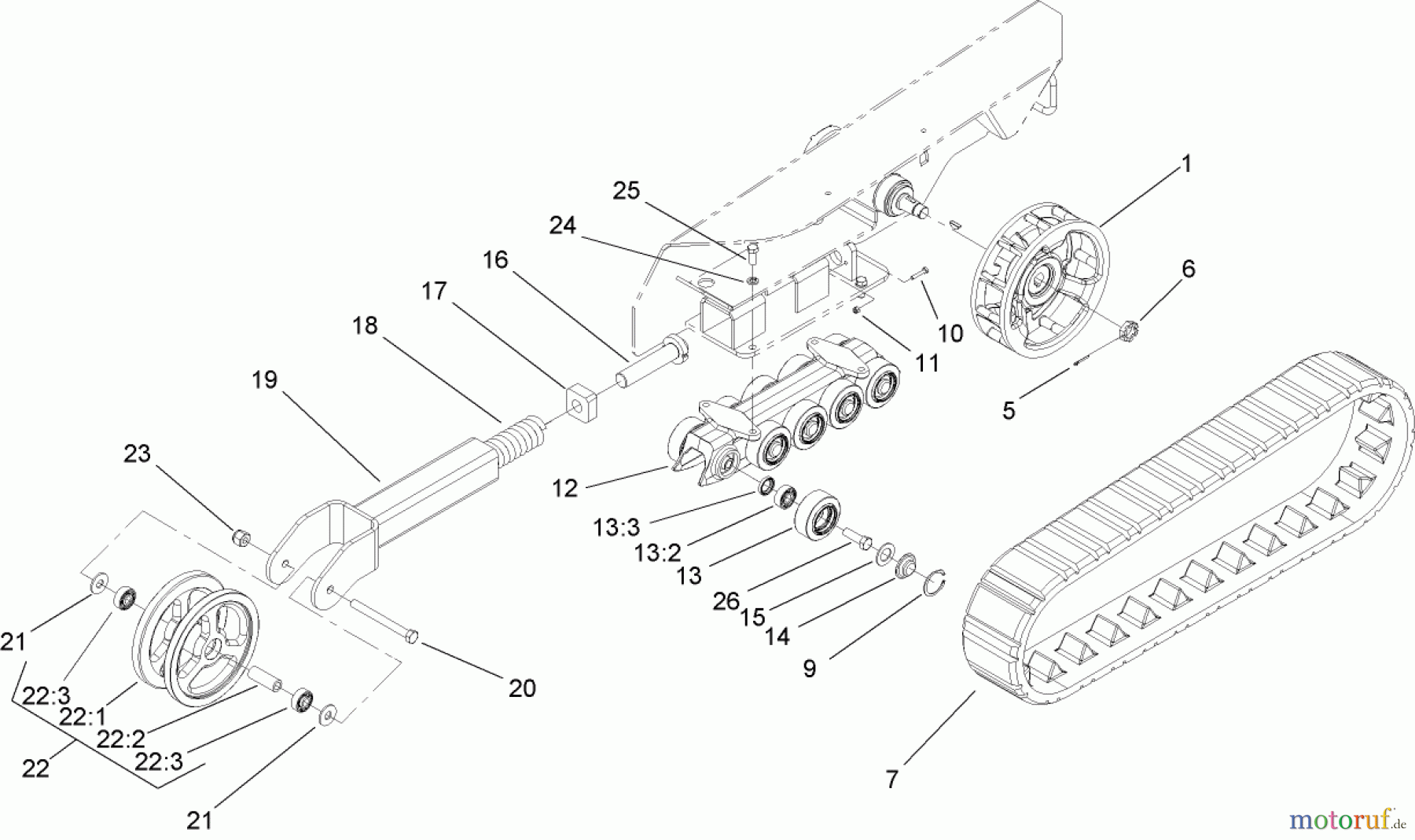  Compact Utility Loaders 22308 - Toro Dingo TX 413 Compact Utility Loader (SN: 250000001 - 250999999) (2005) TRACK AND TRACTION ASSEMBLY
