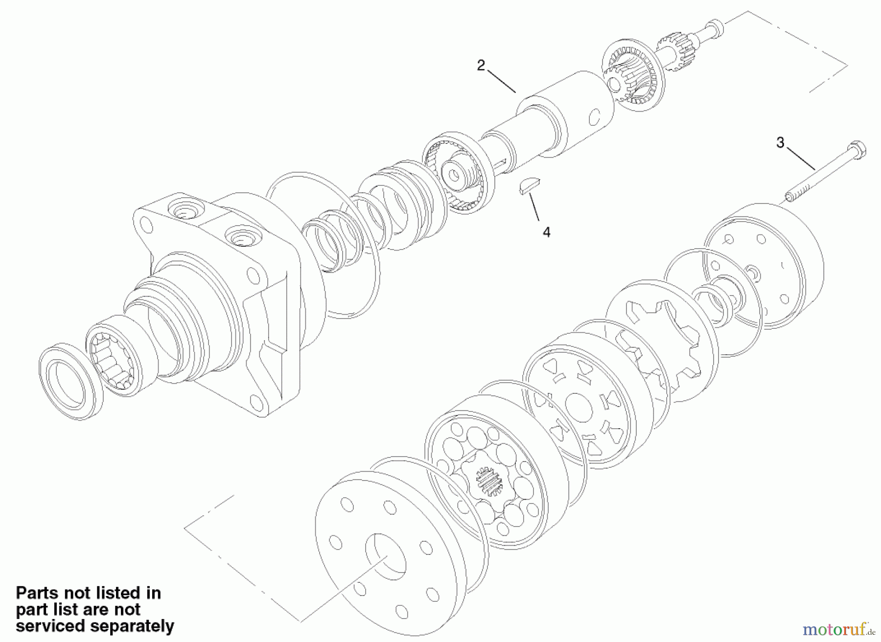  Compact Utility Loaders 22311 - Toro Dingo 220 Compact Utility Loader (SN: 220000001 - 220999999) (2002) HYDRAULIC MOTOR ASSEMBLY NO. 99-3052