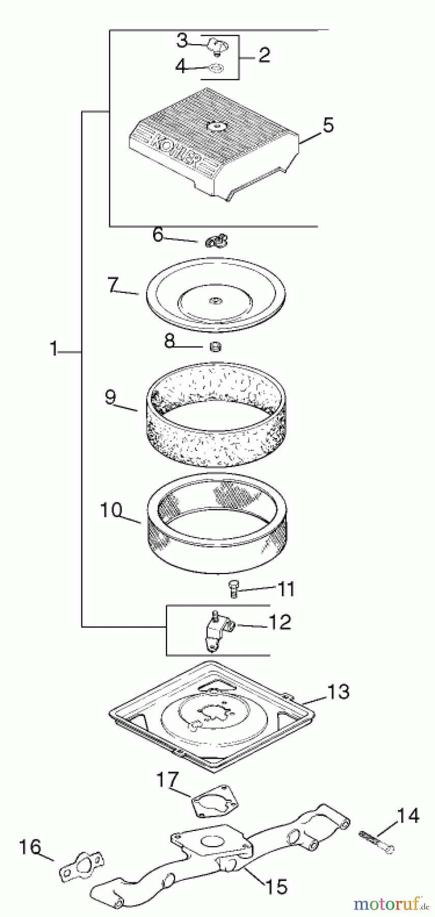  Compact Utility Loaders 22311 - Toro Dingo 220 Compact Utility Loader (SN: 240000201 - 240999999) (2004) AIR INTAKE/FILTRATION ASSEMBLY KOHLER CH20S-64667