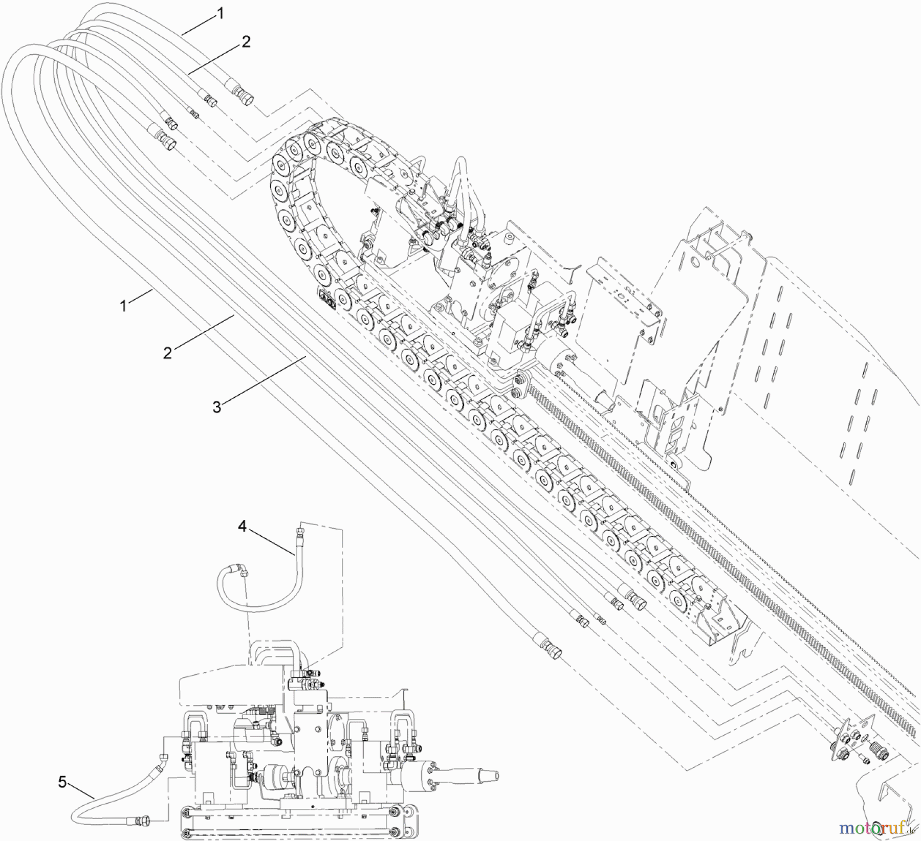  Zubehör 23800 - Toro 2024 Directional Drill (SN: 313000001 - 313999999) (2013) MAIN FRAME HYDRAULIC HOSE ASSEMBLY NO. 1