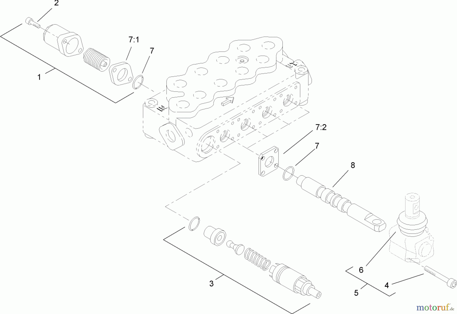  Compact Utility Loaders 22317 - Toro Dingo 220 Compact Utility Loader (SN: 312000001 - 312999999) (2012) HYDRAULIC VALVE ASSEMBLY NO. 105-6246