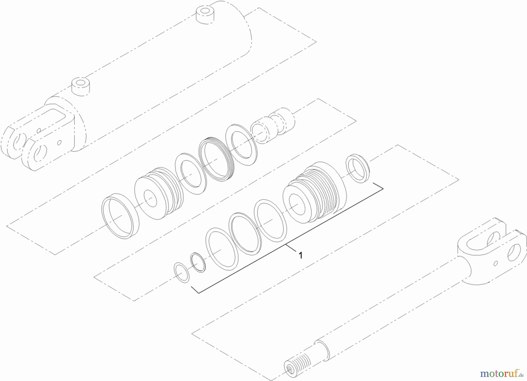 Compact Utility Loaders 22318 - Toro Dingo 323 Compact Utility Loader (SN: 310000001 - 310999999) (2010) HYDRAULIC CYLINDER ASSEMBLY NO. 105-7867
