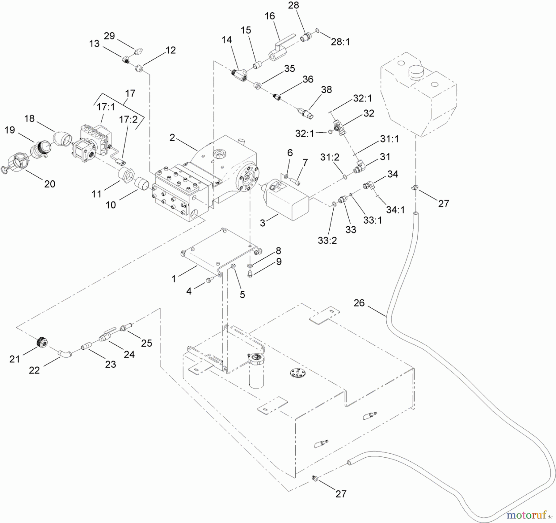 Zubehör 23800 - Toro 2024 Directional Drill (SN: 313000001 - 313999999) (2013) MUD PUMP AND VALVE ASSEMBLY