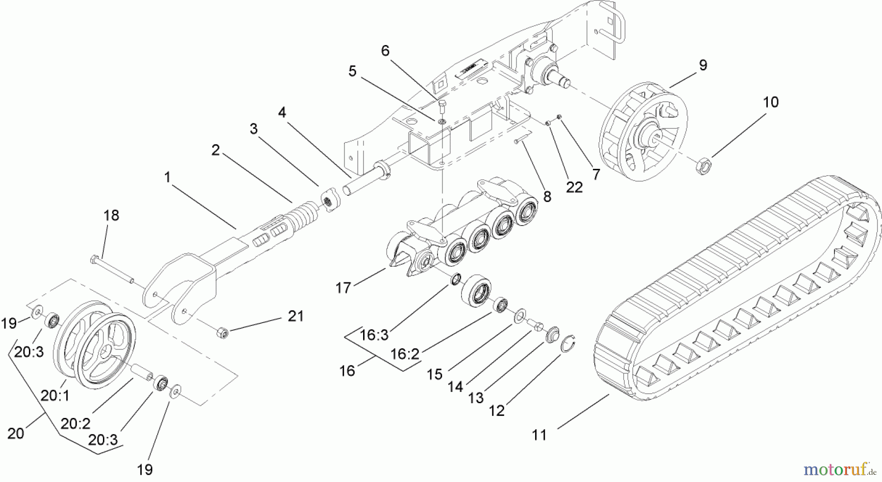  Compact Utility Loaders 22319 - Toro Dingo TX 525 Compact Utility Loader (SN: 280000301 - 280999999) (2008) TRACK AND TRACTION ASSEMBLY