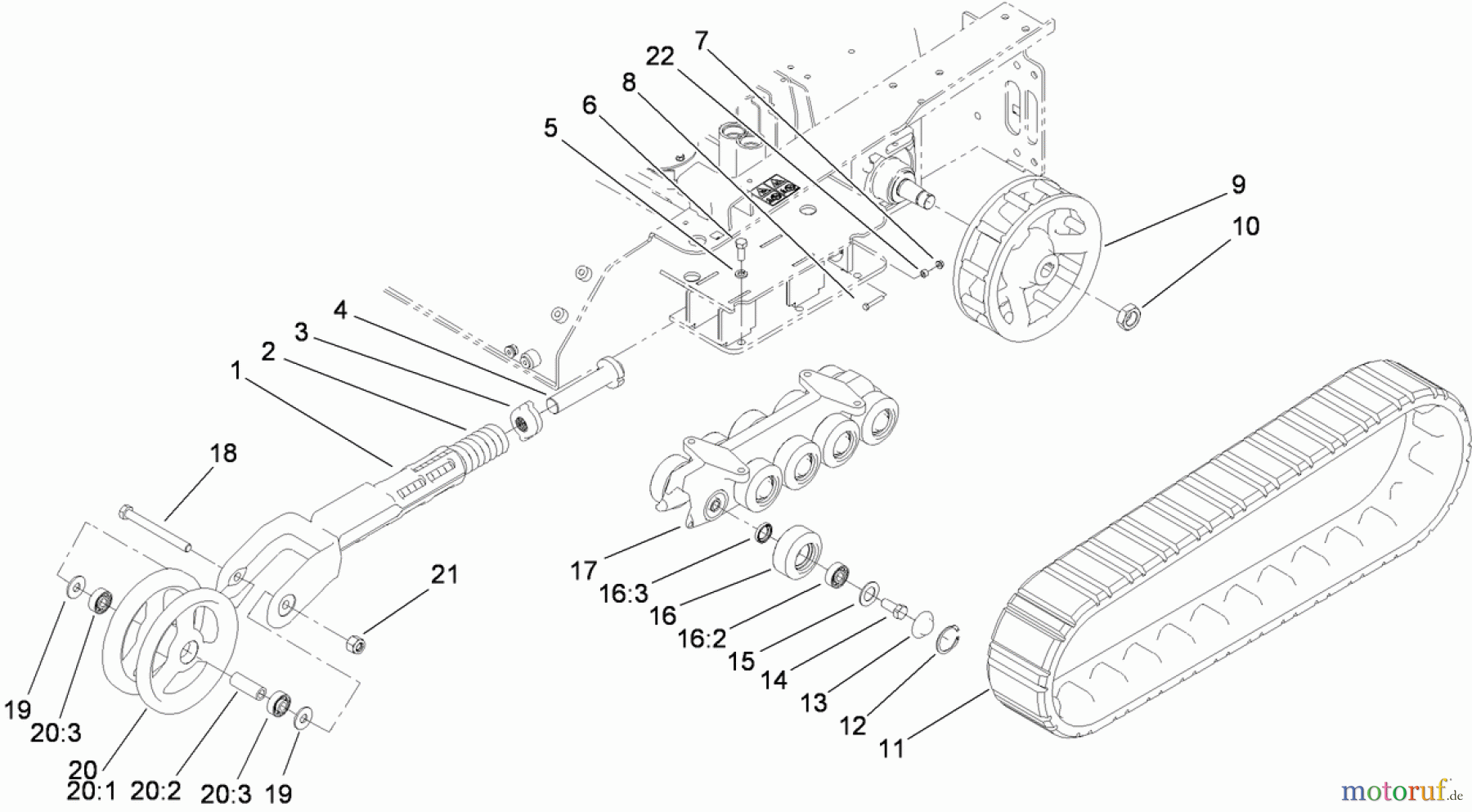 Compact Utility Loaders 22321G - Toro Dingo TX 427 Compact Utility Loader (SN: 312000001 - 312000200) (2012) TRACK AND TRACTION ASSEMBLY