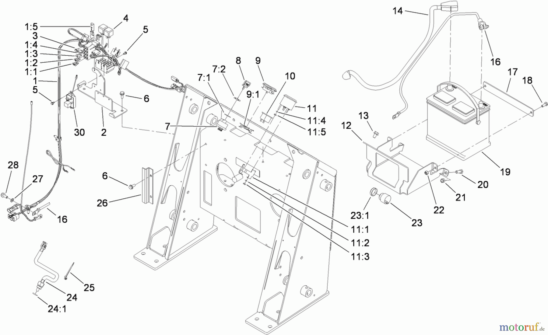 Compact Utility Loaders 22322 - Toro Dingo TX 427 Wide Track Compact Utility Loader (SN: 310000001 - 310999999) (2010) ELECTRICAL SYSTEM ASSEMBLY