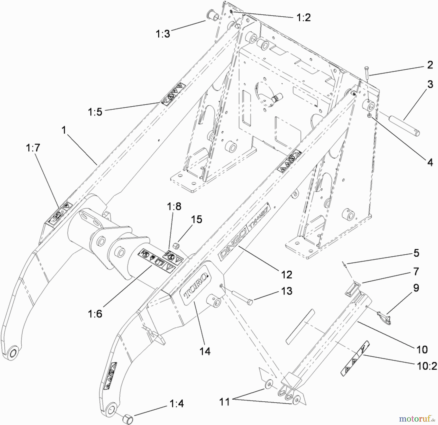  Compact Utility Loaders 22322 - Toro Dingo TX 427 Wide Track Compact Utility Loader (SN: 312000001 - 312000200) (2012) LOADER ARM ASSEMBLY