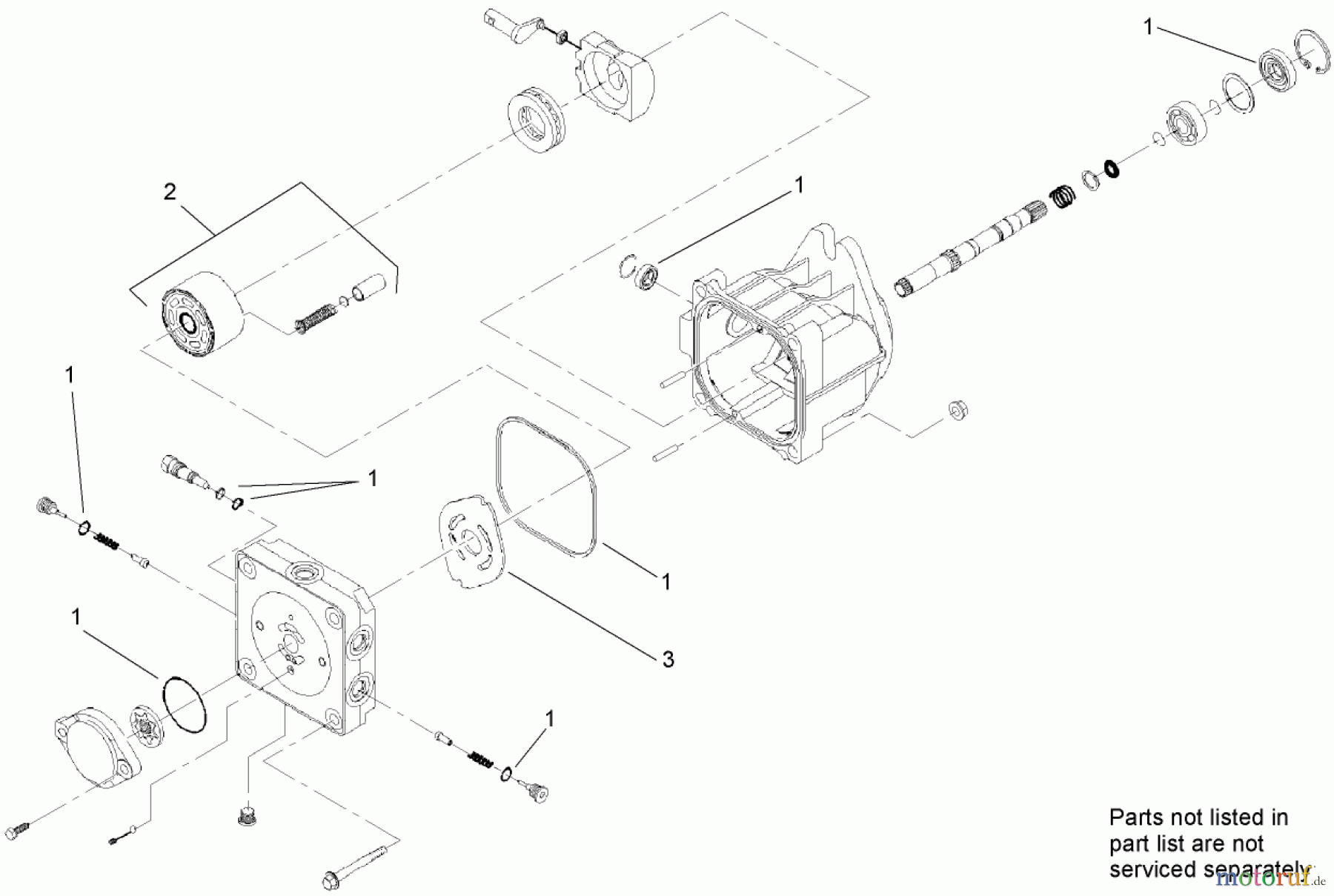  Compact Utility Loaders 22322 - Toro Dingo TX 427 Wide Track Compact Utility Loader (SN: 314000001 - 314999999) (2014) HYDRAULIC PUMP ASSEMBLY NO. 106-5705 AND 106-5706