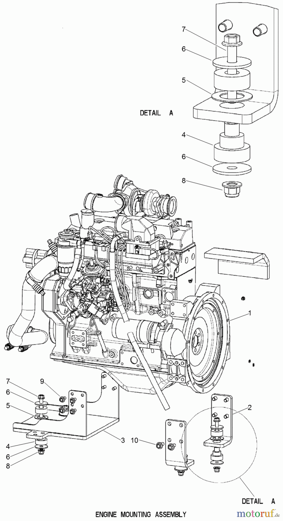  Zubehör DD2024 - Toro EarthPro Directional Drill (2007) ENGINE MOUNTING ONLY MACHINES WITH SERIAL NUMBERS DD202490151 AND LATER