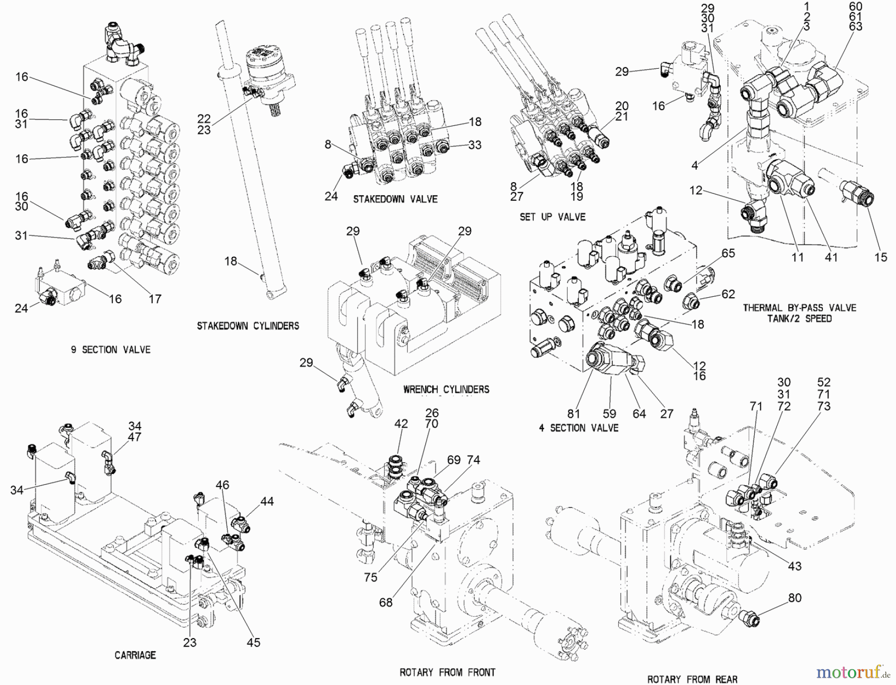  Zubehör DD2024 - Toro EarthPro Directional Drill (2007) HYDRAULIC FITTINGS SERIAL NUMBERS DD202490151 AND LATER #1