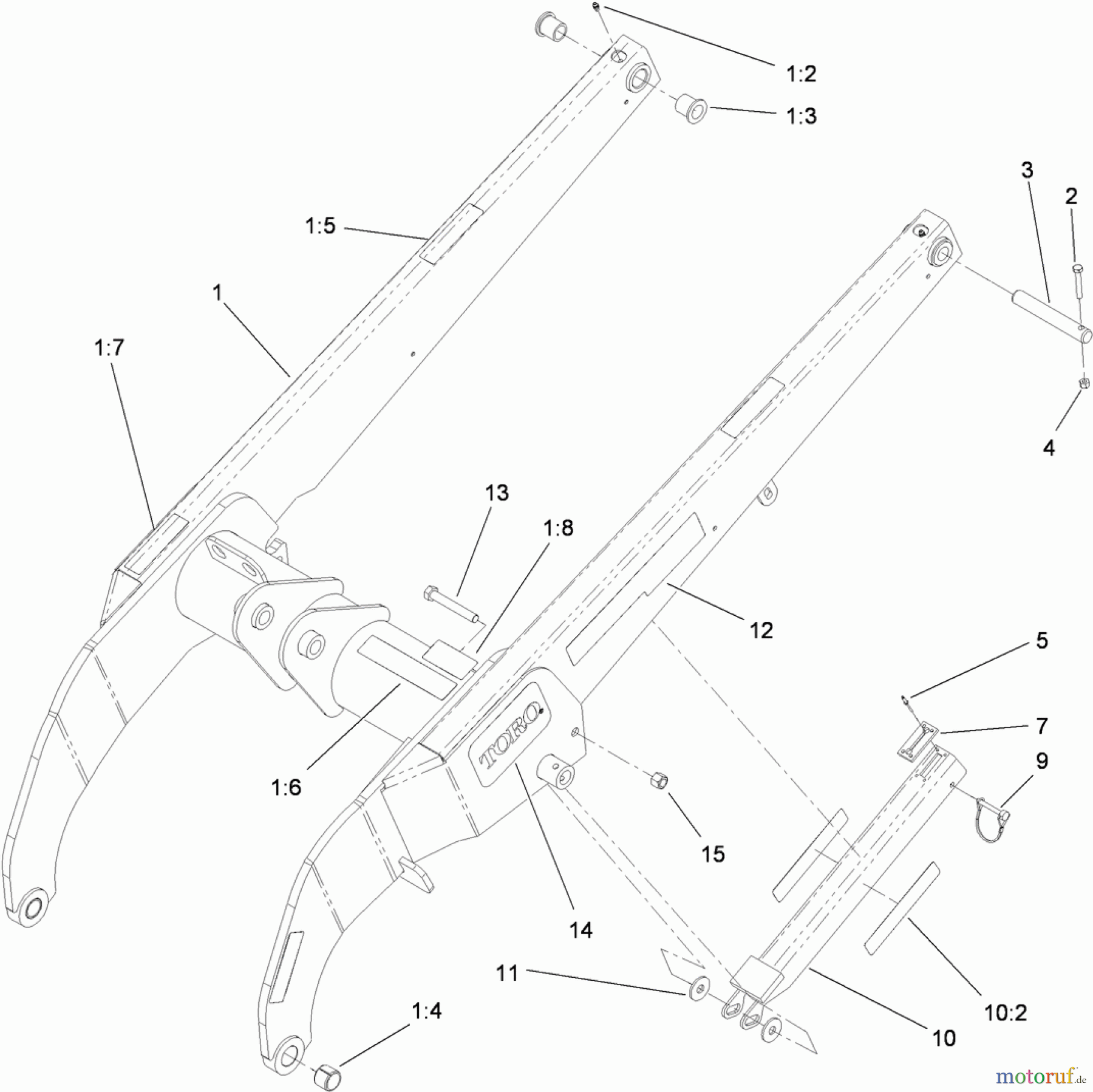  Compact Utility Loaders 22324 - Toro Dingo TX 525 Wide Track Compact Utility Loader (SN: 311000001 - 311999999) (2011) LOADER ARM ASSEMBLY