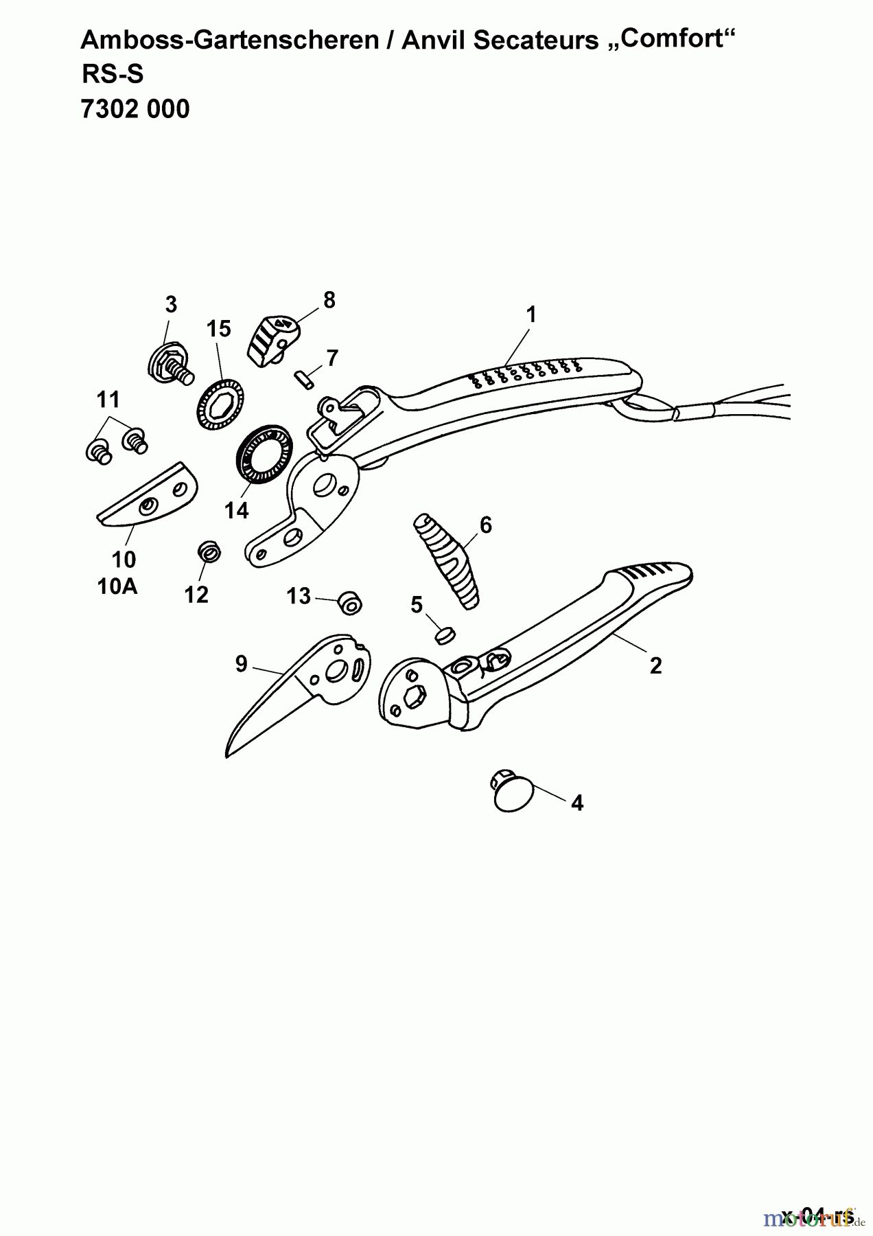  Wolf-Garten Gartenscheren (Amboss) RS-S 7302000  (2003) Grundgerät